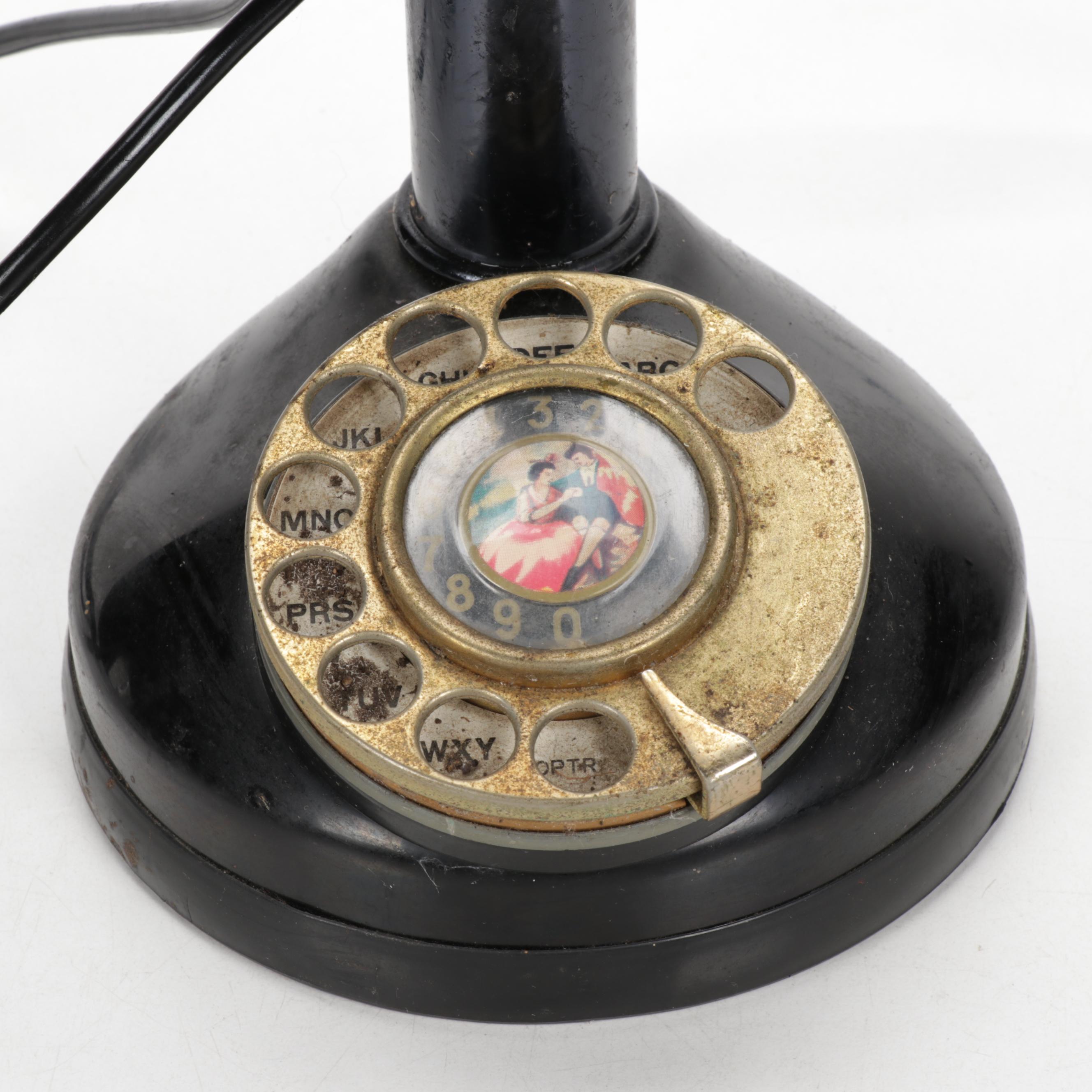 Candlestick Rotary Dial Table Phone