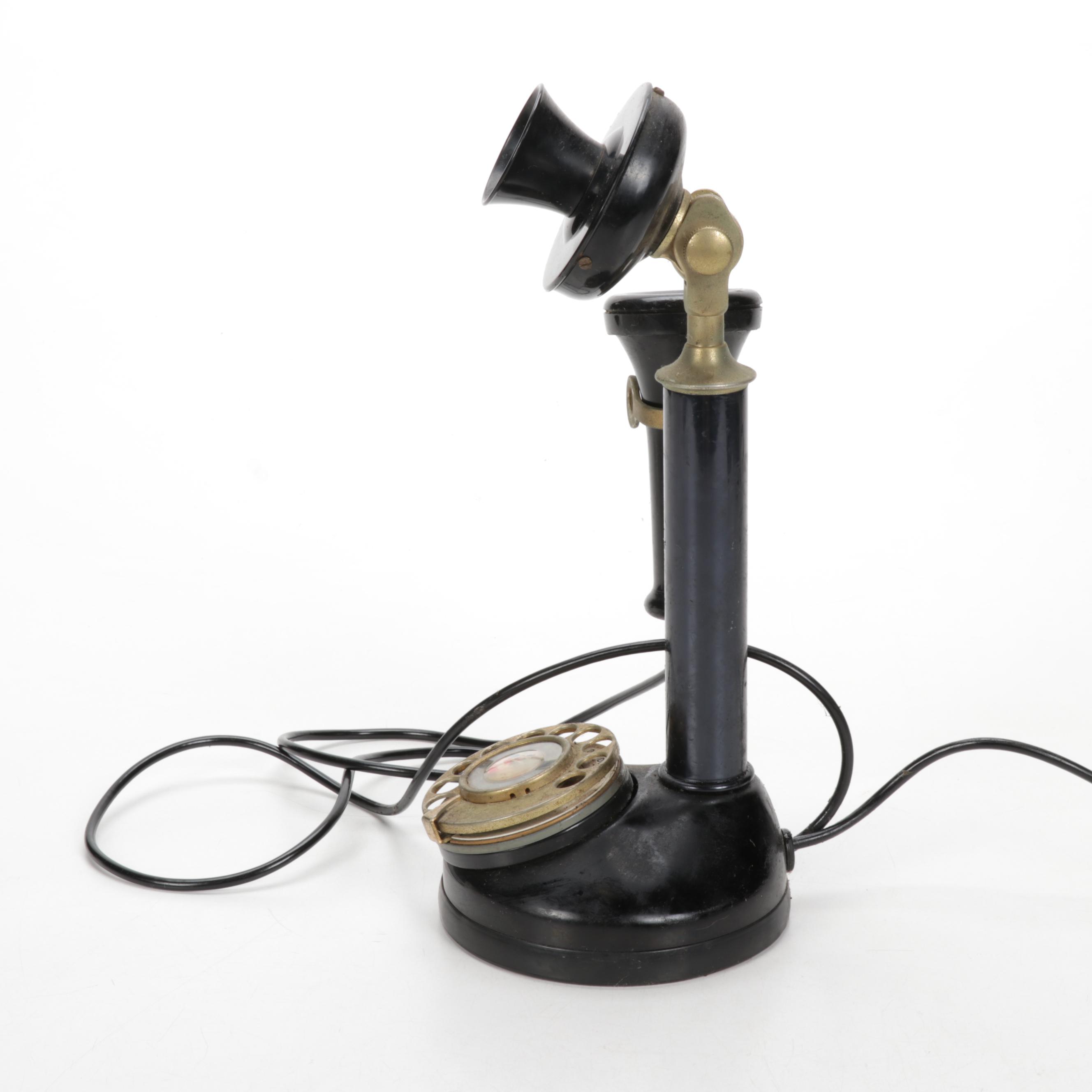 Candlestick Rotary Dial Table Phone