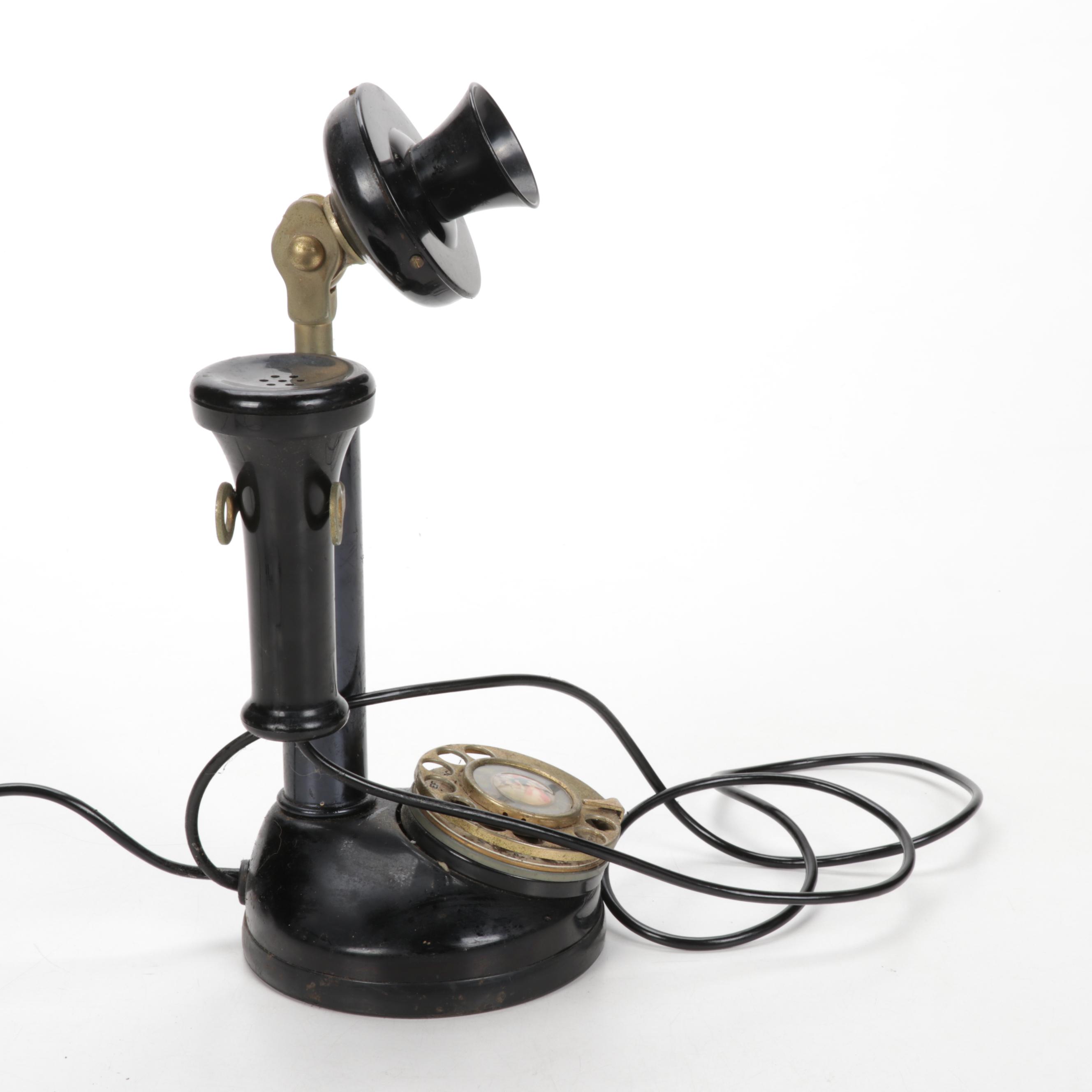 Candlestick Rotary Dial Table Phone