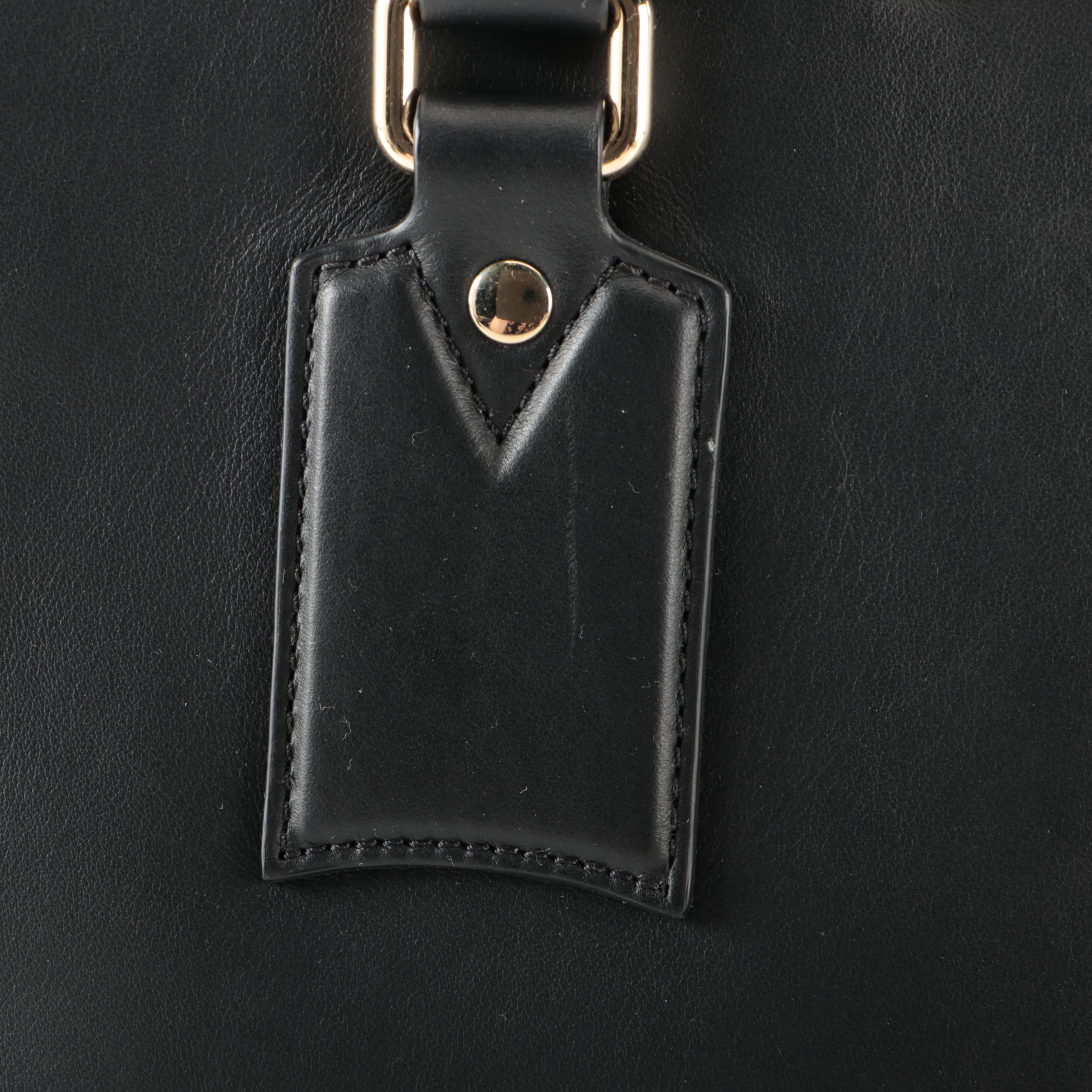 Burberry Medium Clifton Convertible Tote in Smooth Black Calfskin with Strap