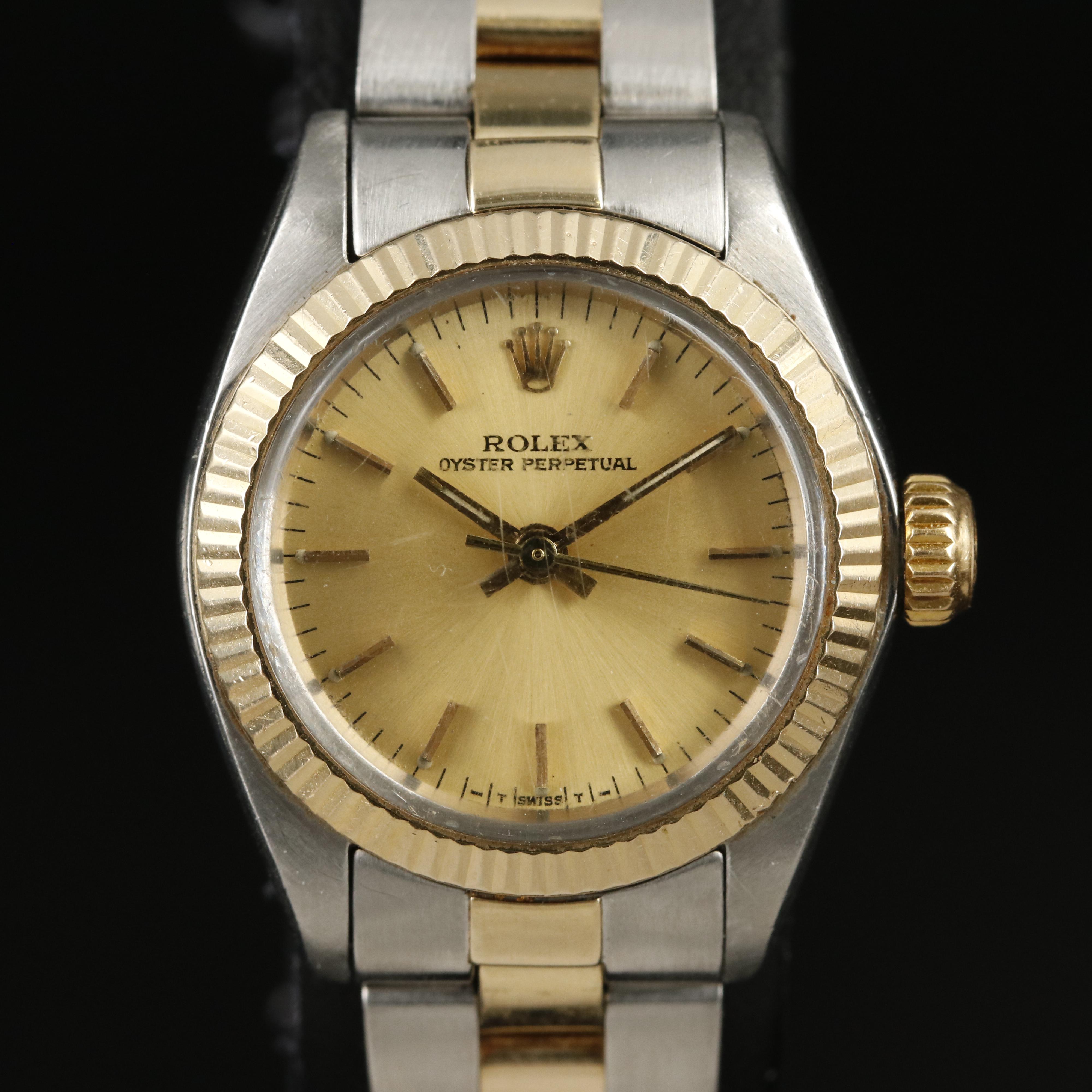 Rolex Oyster Perpetual 14K and Stainless Steel Watch