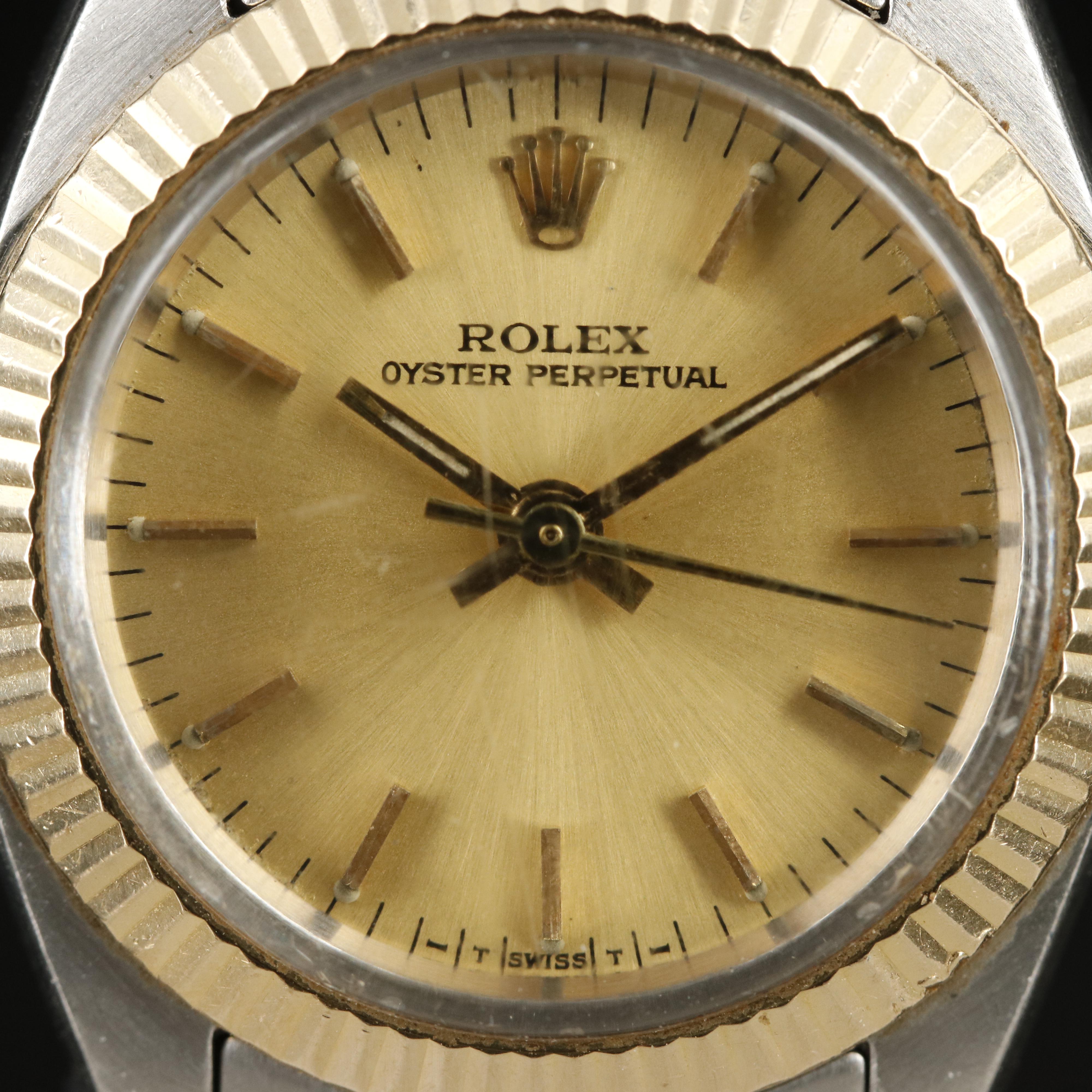 Rolex Oyster Perpetual 14K and Stainless Steel Watch