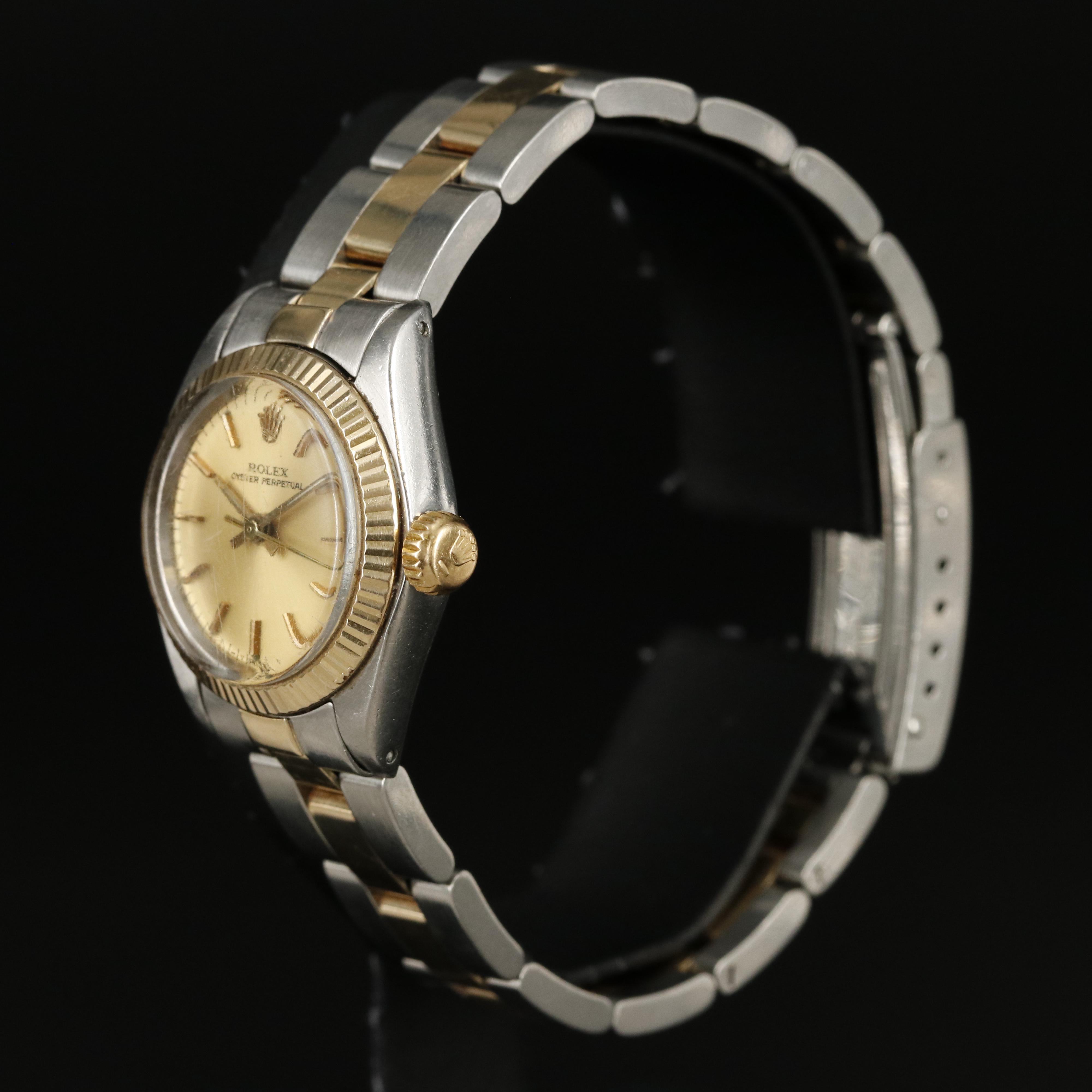 Rolex Oyster Perpetual 14K and Stainless Steel Watch