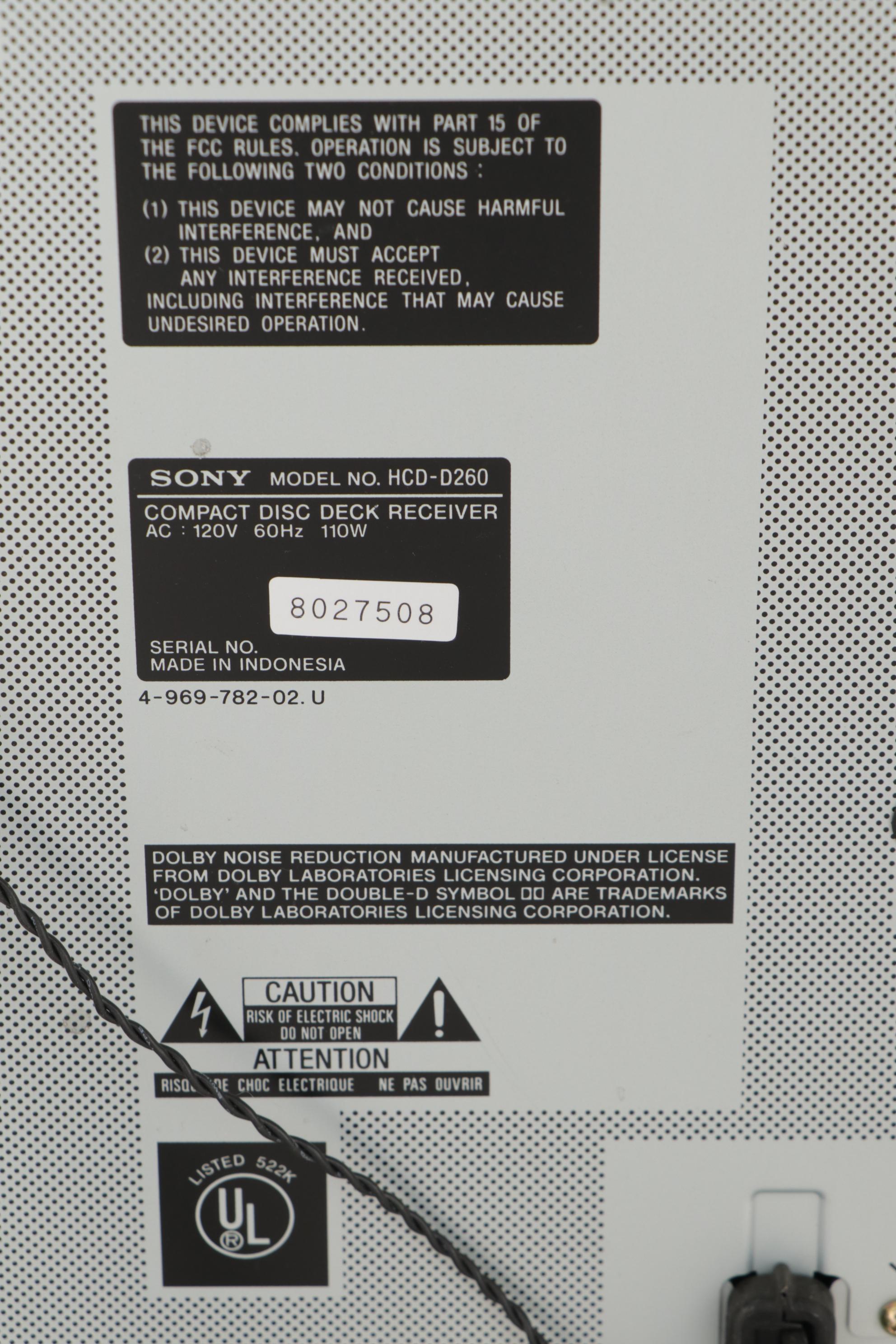 Sony LBT-D260 Compact Hi-Fi Stereo System with SS-D260 Speakers