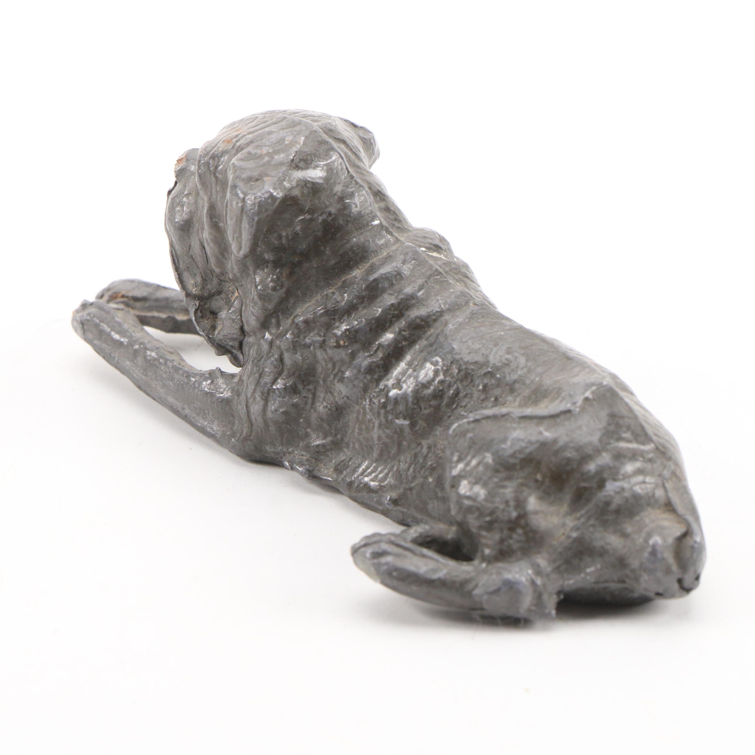Cast Iron Scottie Dog Doorstop with Other Dog Figurines, Early to Mid-20th C.