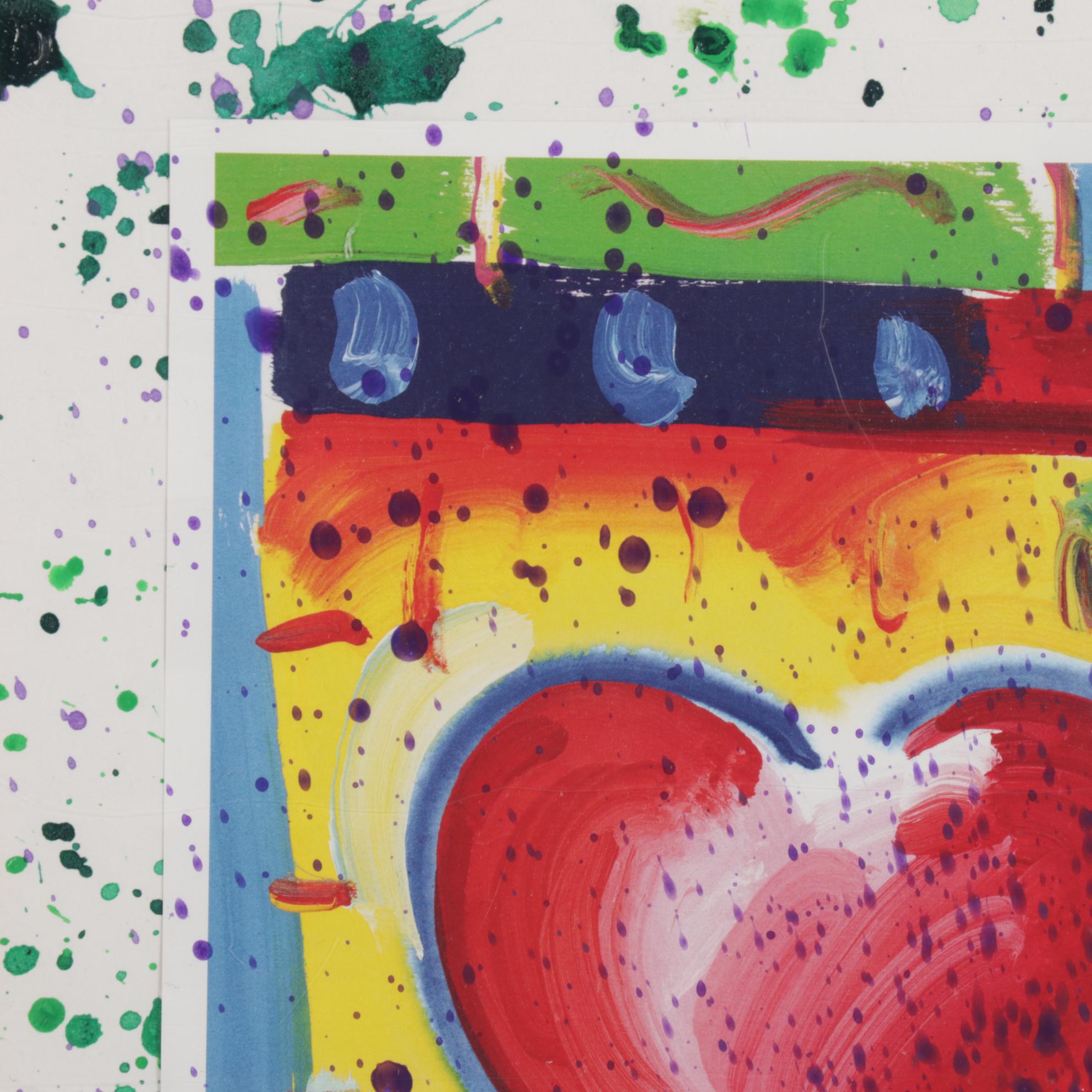Embellished Offset Lithograph After Peter Max "Valentine"
