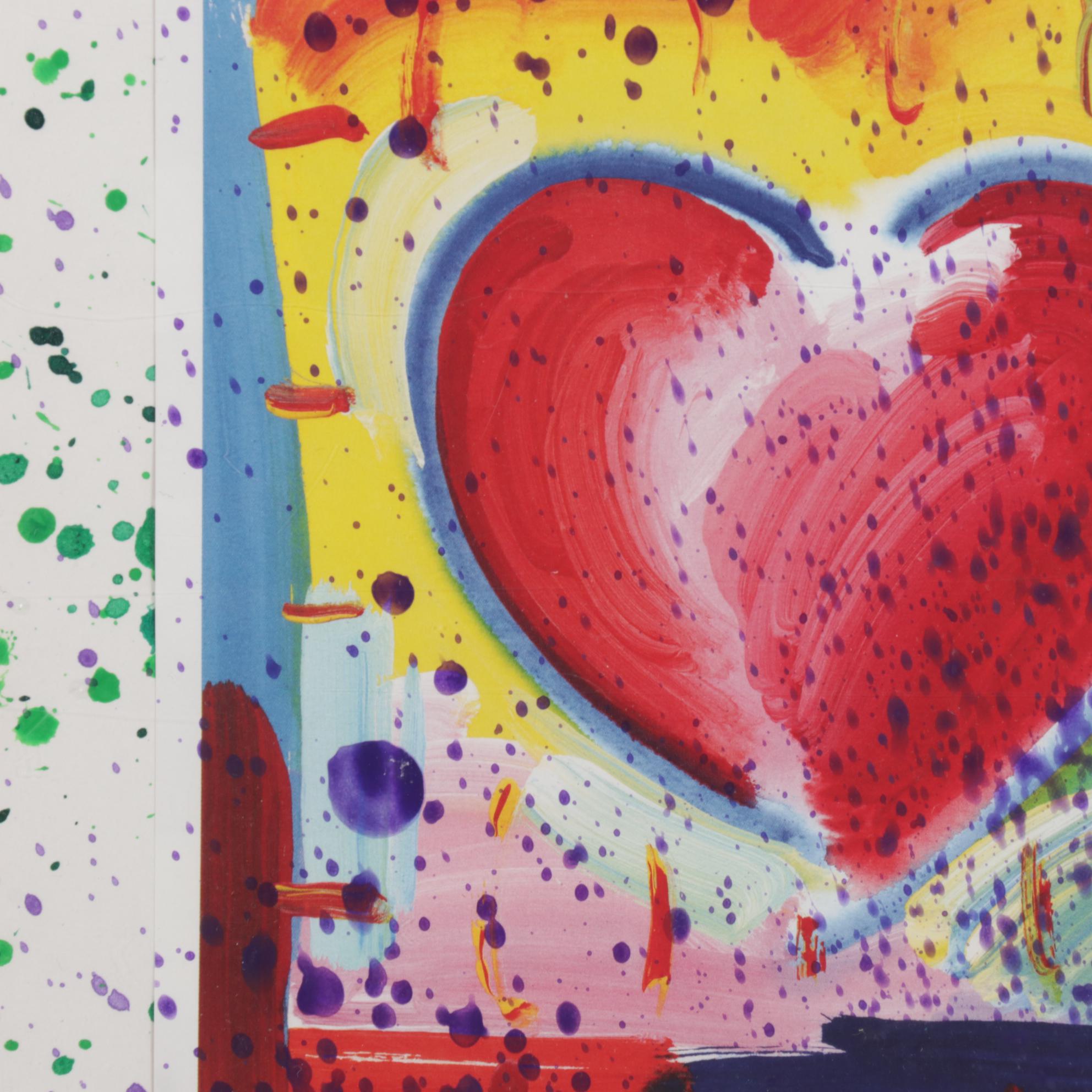 Embellished Offset Lithograph After Peter Max "Valentine"