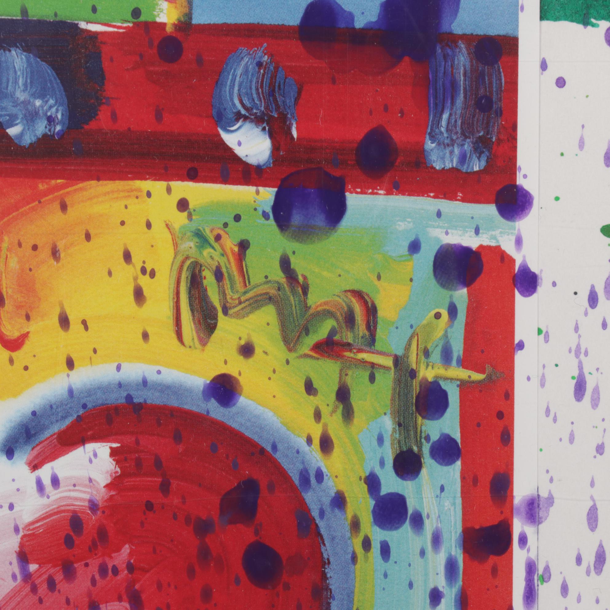 Embellished Offset Lithograph After Peter Max "Valentine"