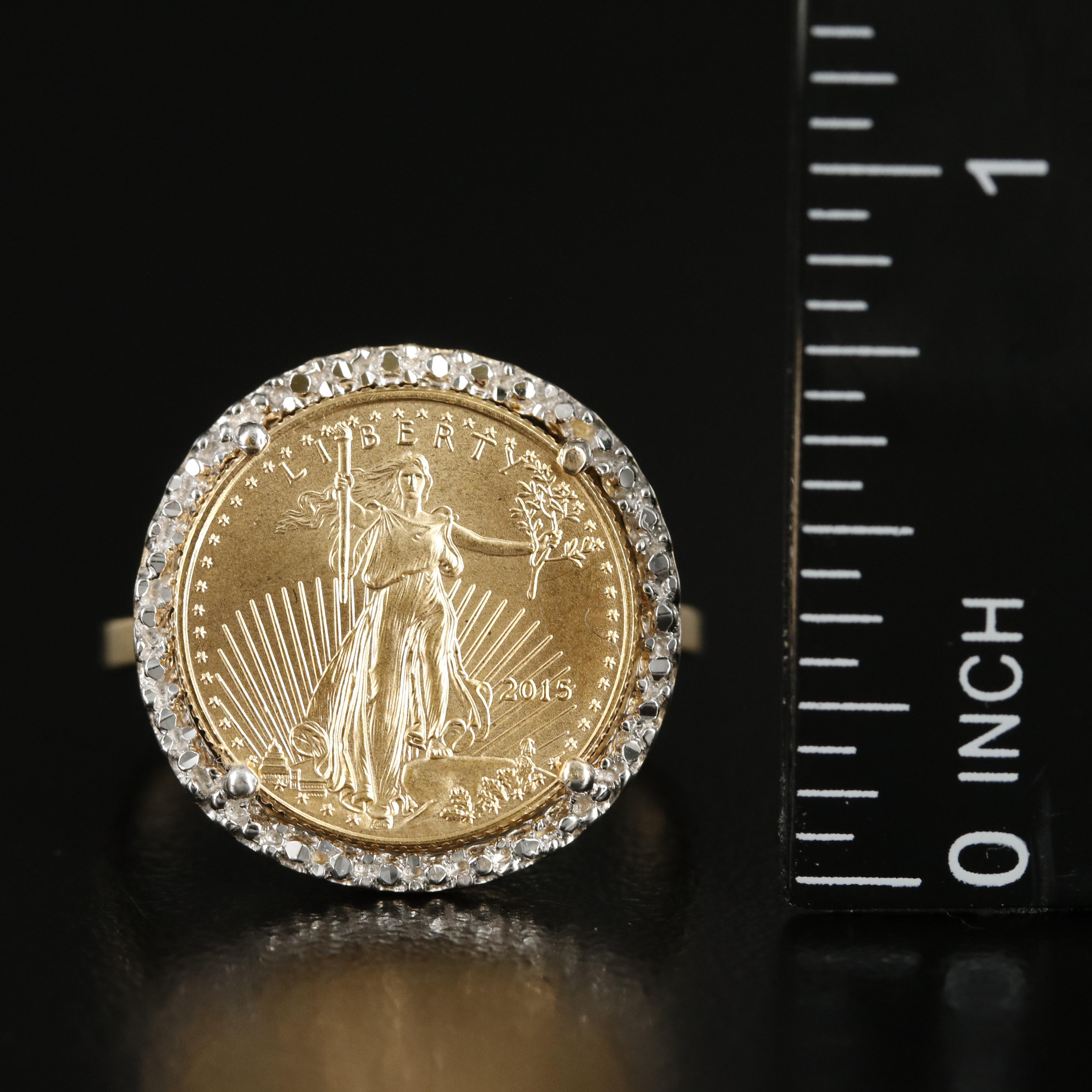 2015 14K American Gold Eagle Coin Ring