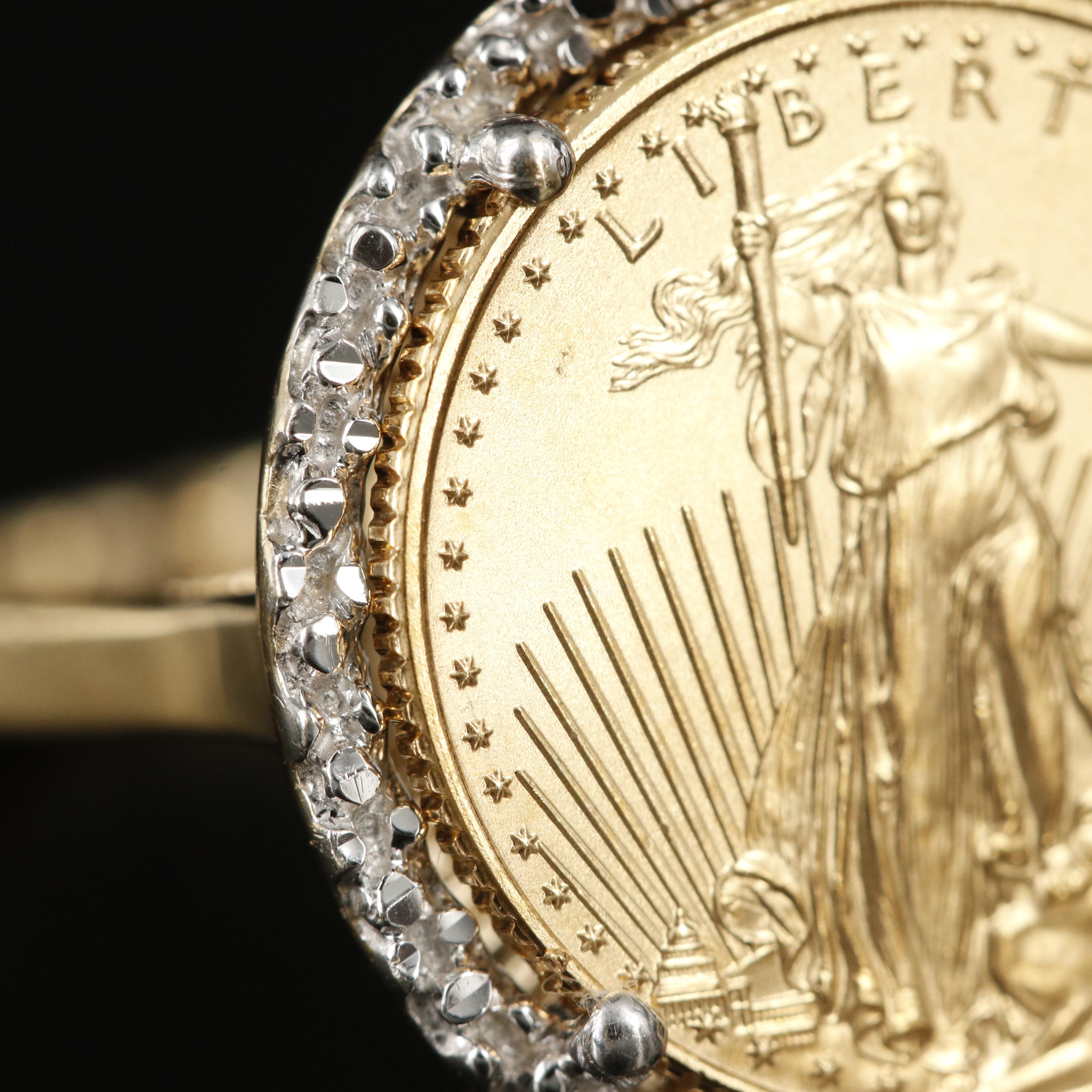 2015 14K American Gold Eagle Coin Ring