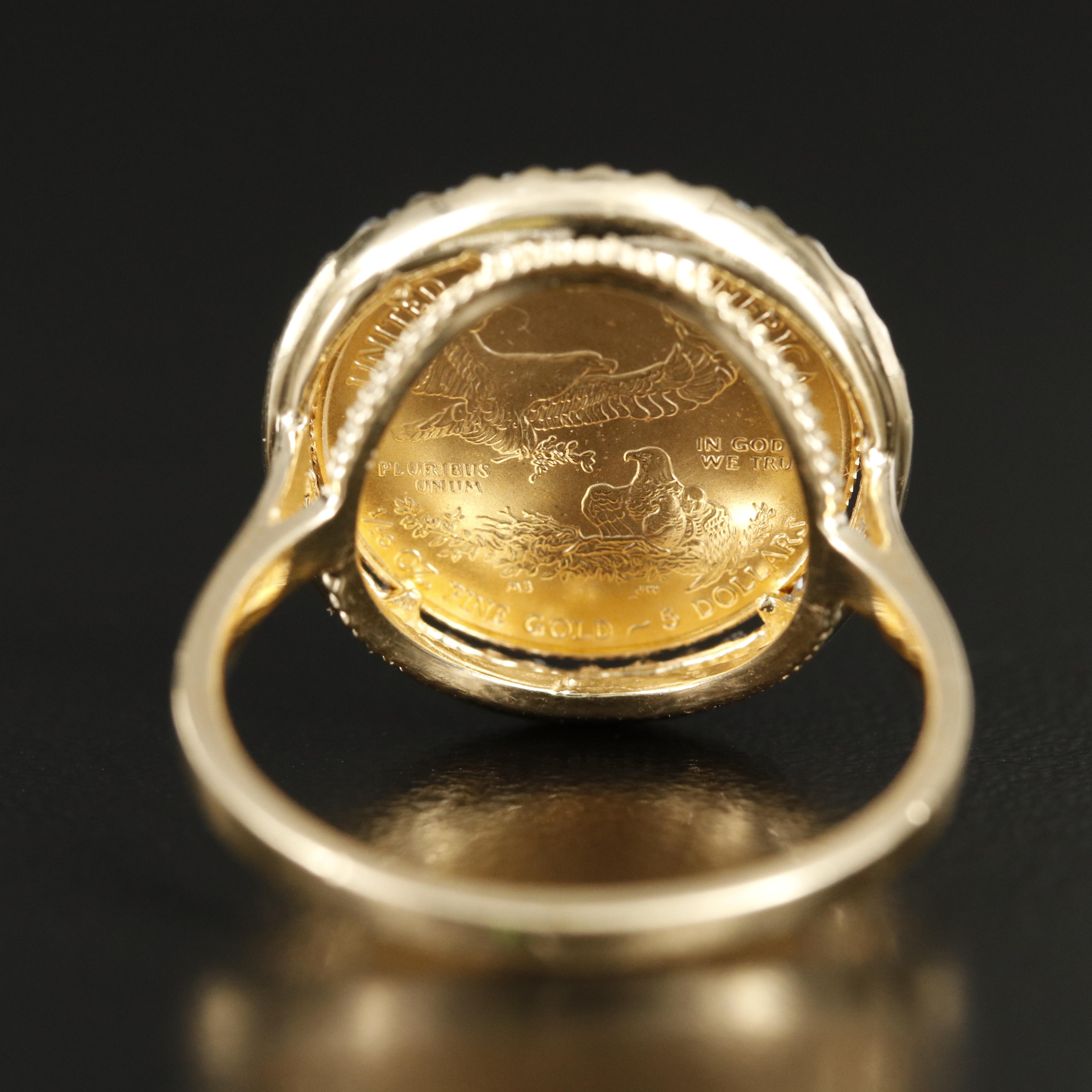 2015 14K American Gold Eagle Coin Ring