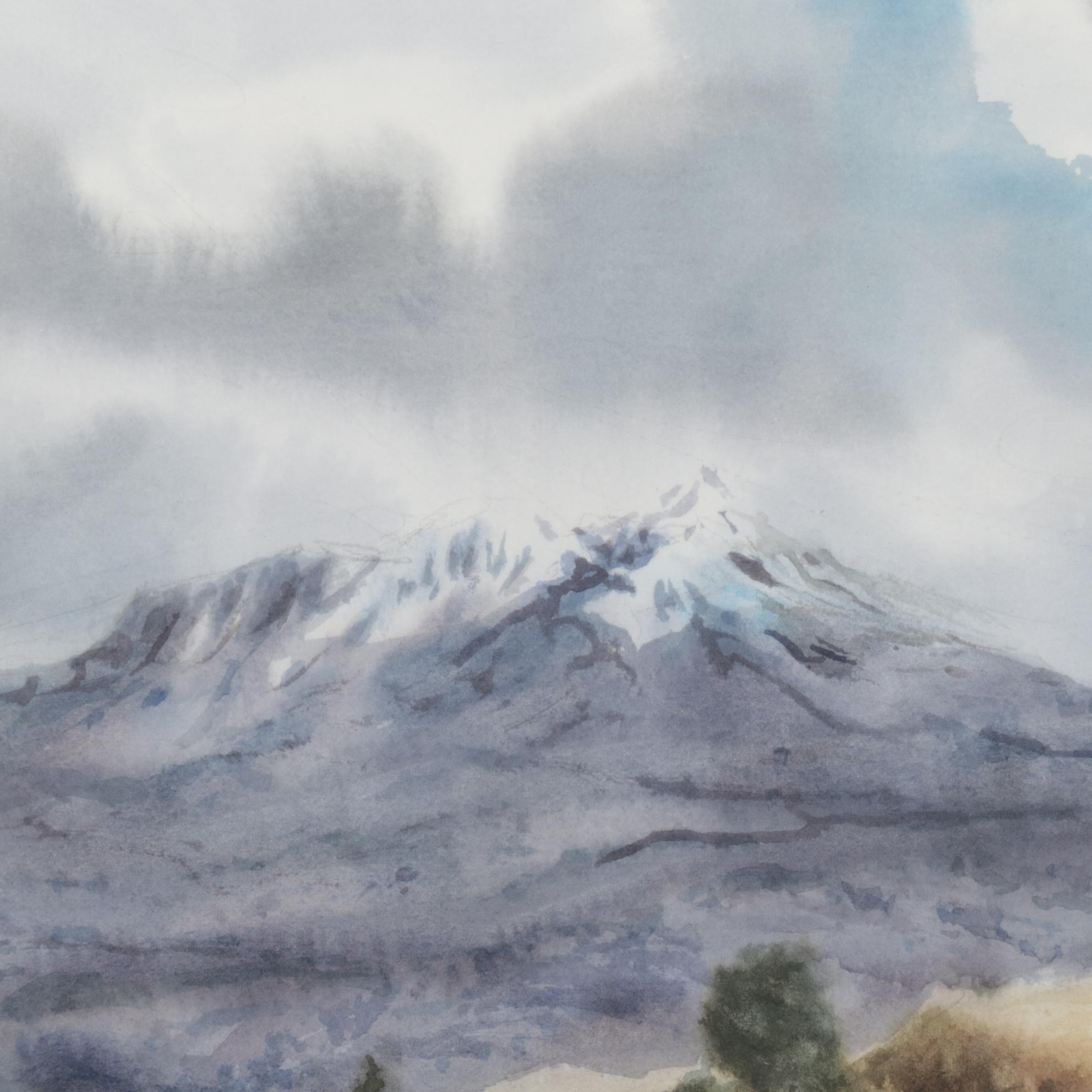 Benito Nogueira Ruiz Watercolor Painting "Vista del Nevado de Toluca," 1997