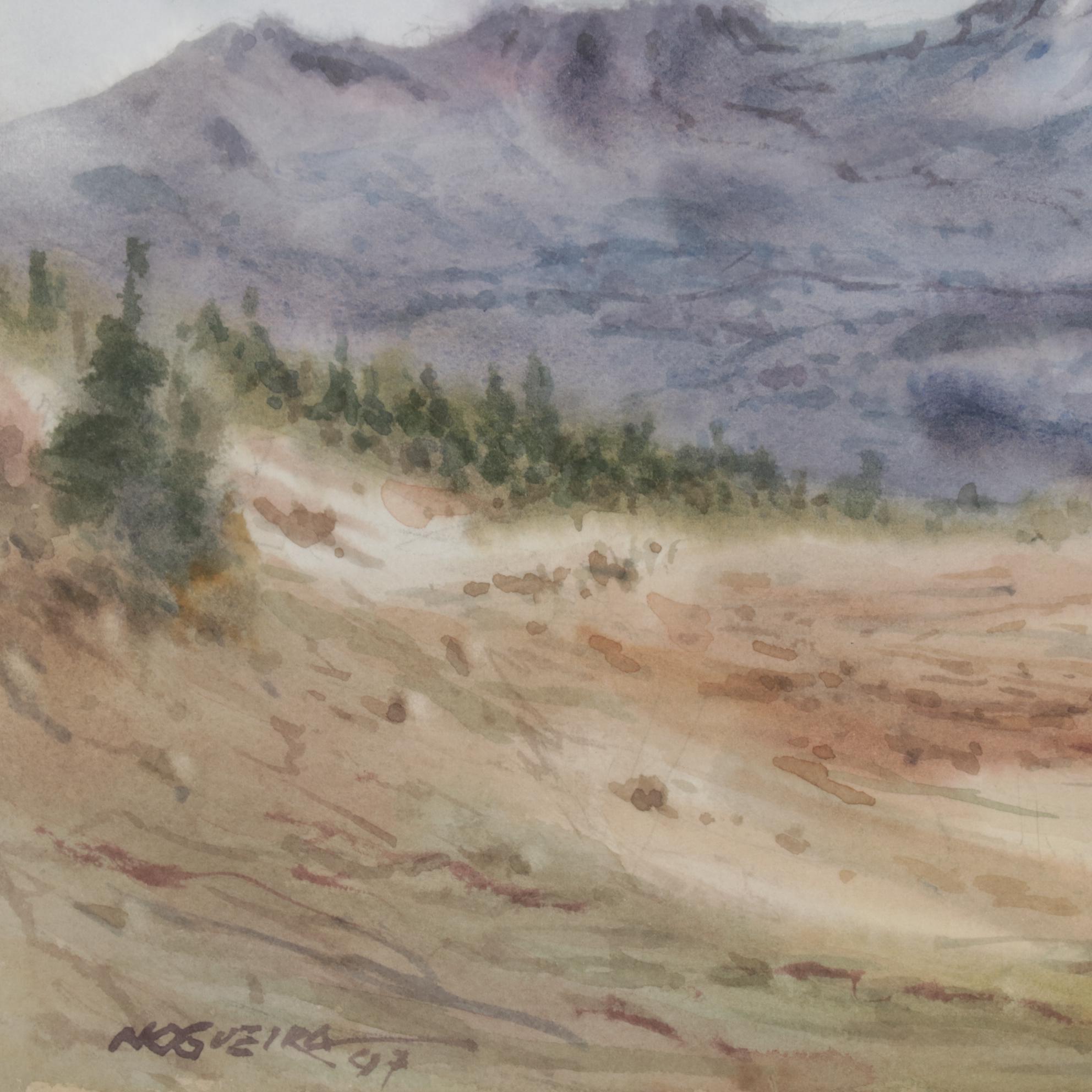 Benito Nogueira Ruiz Watercolor Painting "Vista del Nevado de Toluca," 1997