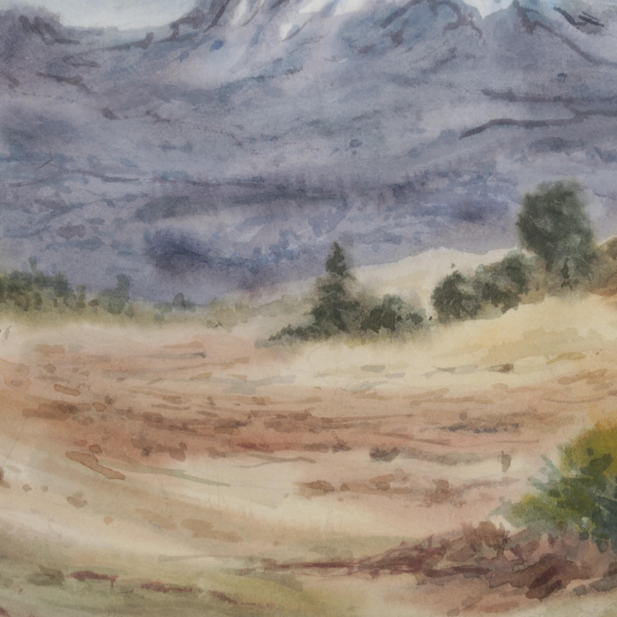 Benito Nogueira Ruiz Watercolor Painting "Vista del Nevado de Toluca," 1997