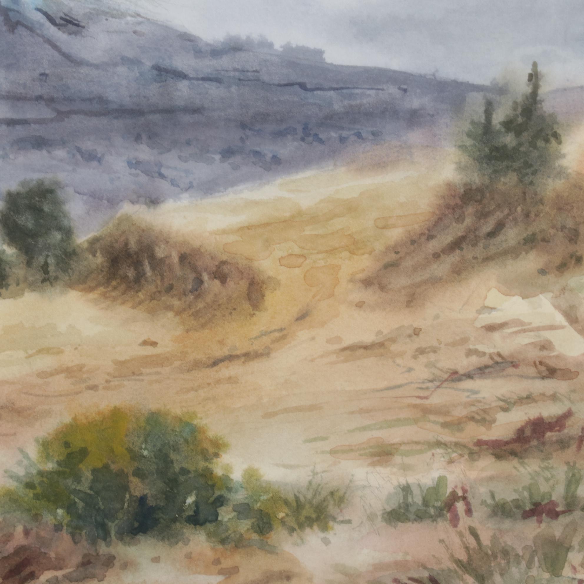 Benito Nogueira Ruiz Watercolor Painting "Vista del Nevado de Toluca," 1997