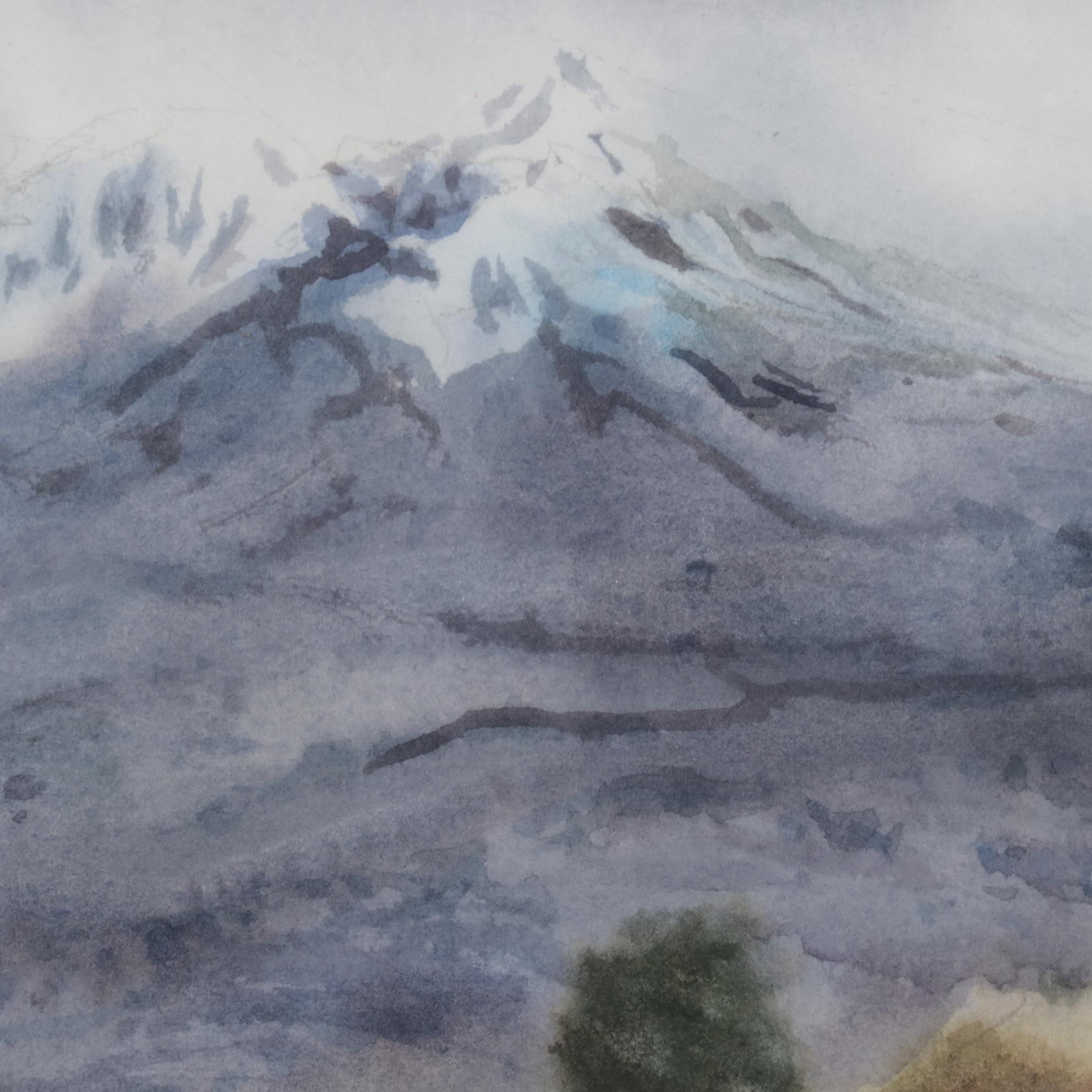 Benito Nogueira Ruiz Watercolor Painting "Vista del Nevado de Toluca," 1997