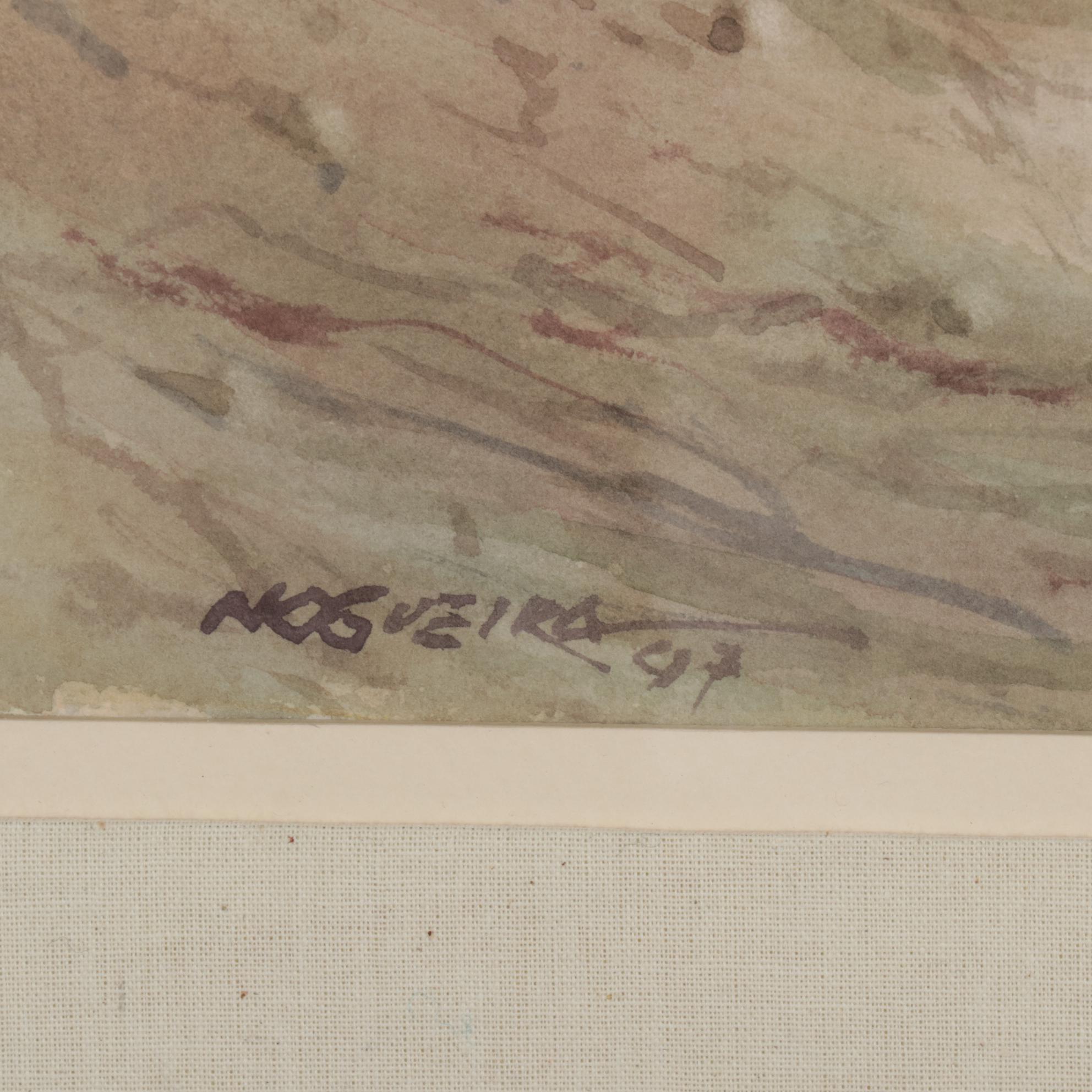 Benito Nogueira Ruiz Watercolor Painting "Vista del Nevado de Toluca," 1997