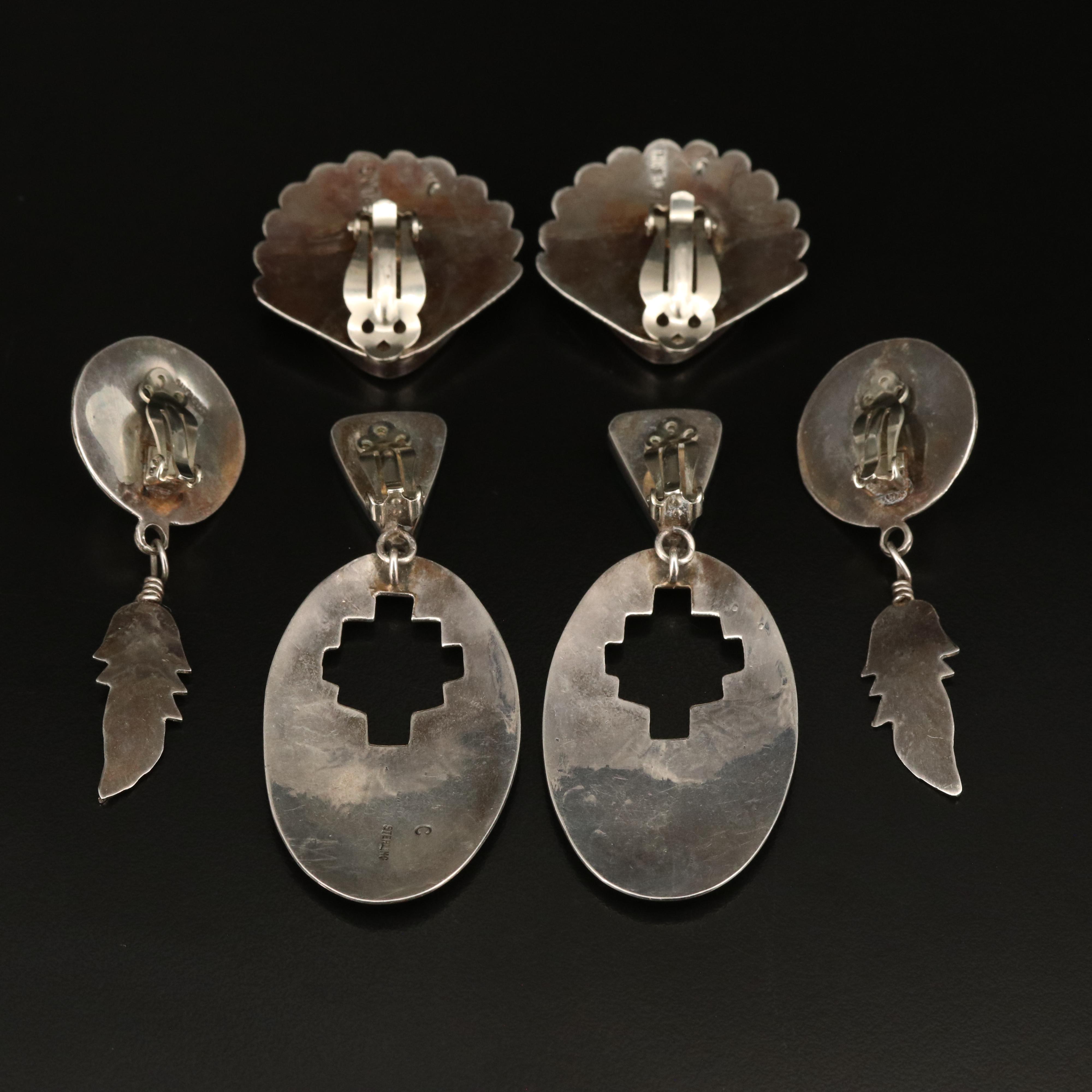 Sterling Coral, Turquoise and Spiny Oyster Earring Selection