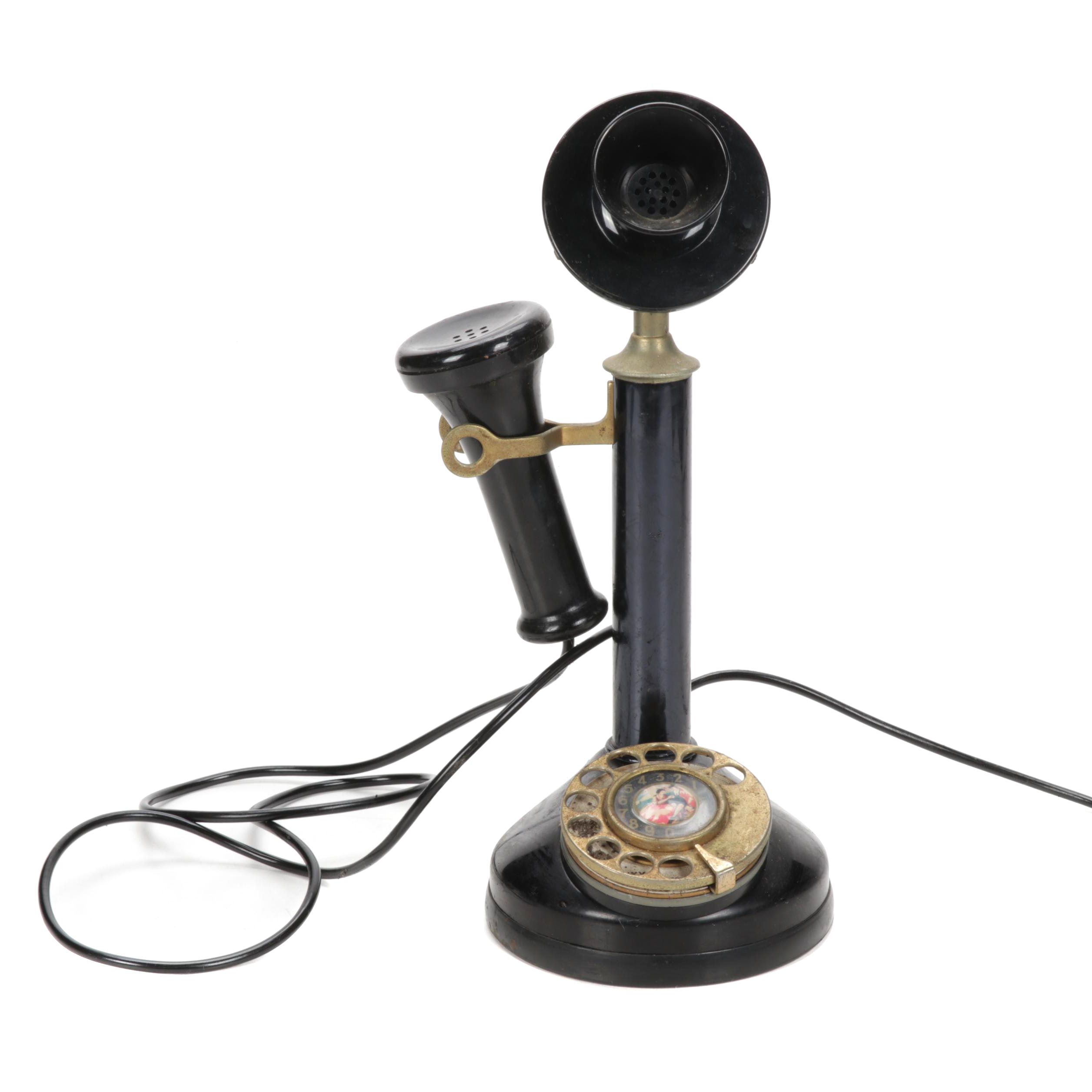 Candlestick Rotary Dial Table Phone