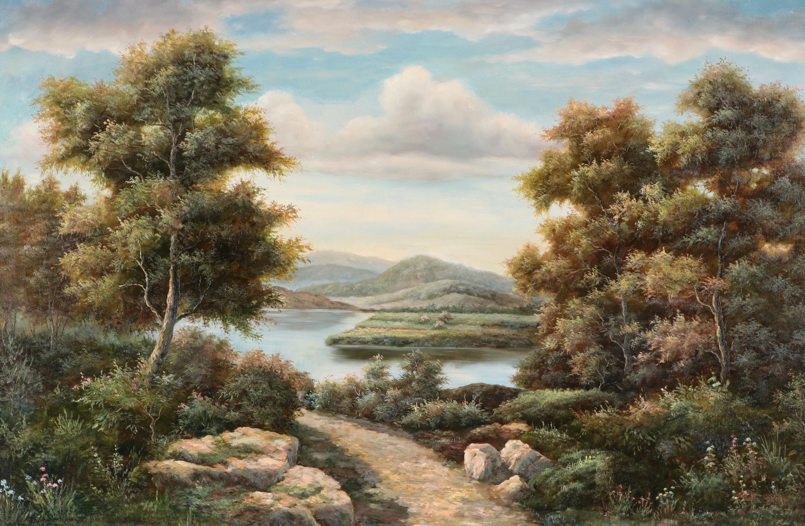 Daryl Garth Landscape Oil Painting, Circa 2000