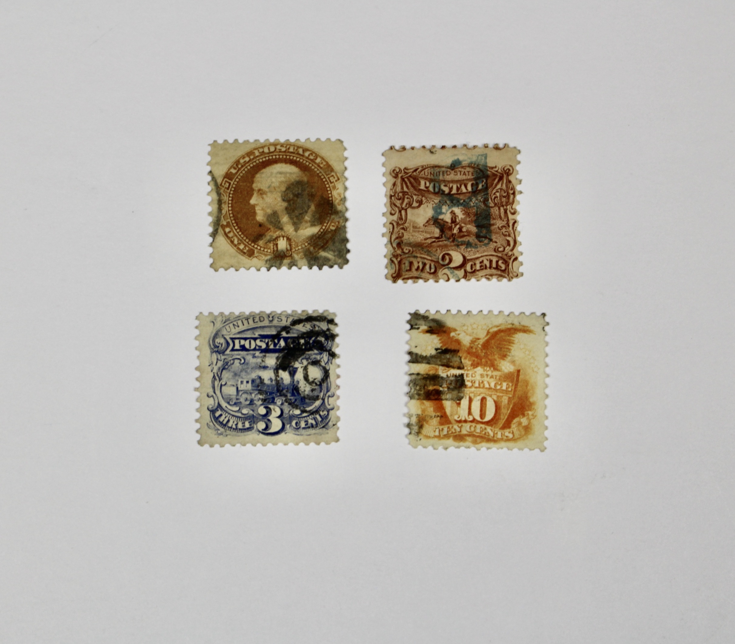 Four 1869 United States Pictorial Stamps