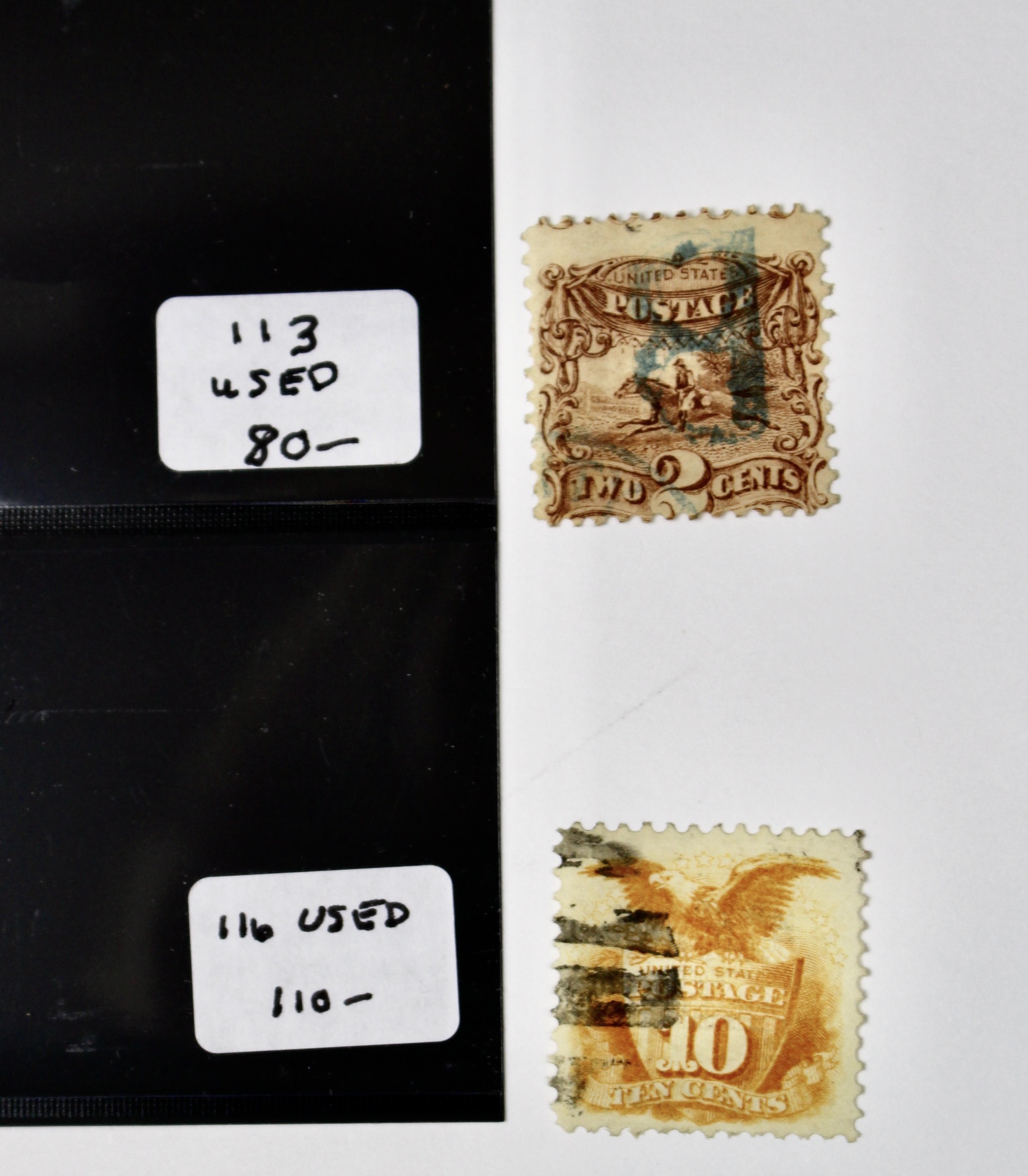 Four 1869 United States Pictorial Stamps