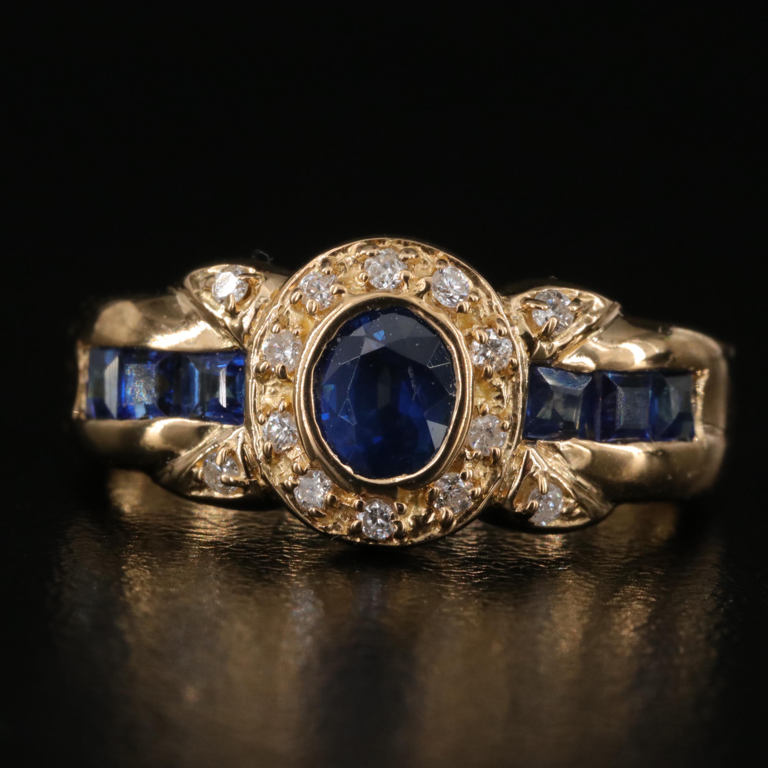 18K Saphire and Diamond Ring