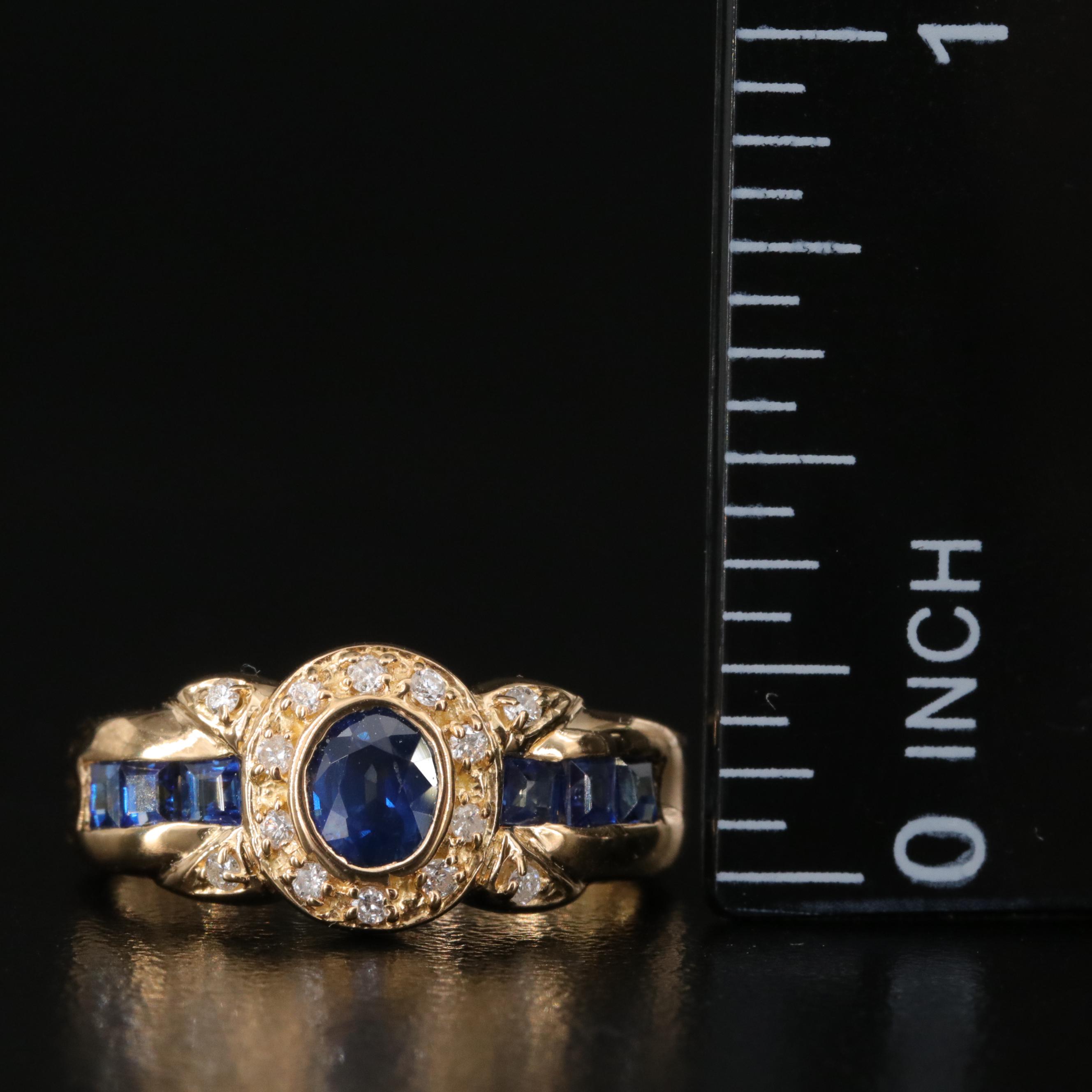 18K Saphire and Diamond Ring