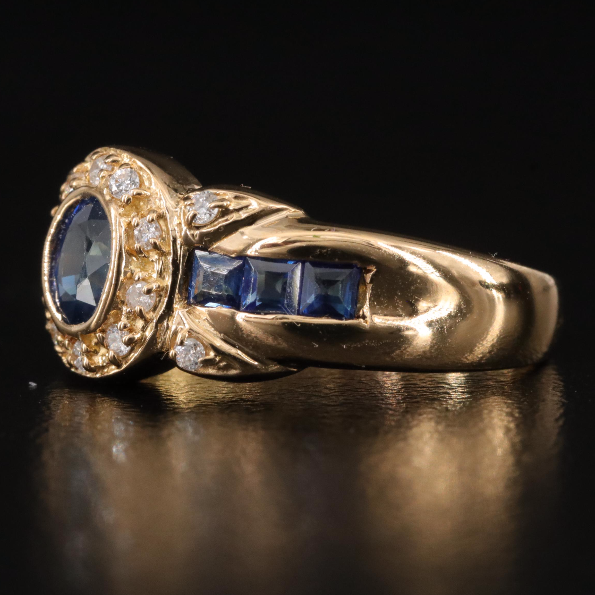 18K Saphire and Diamond Ring