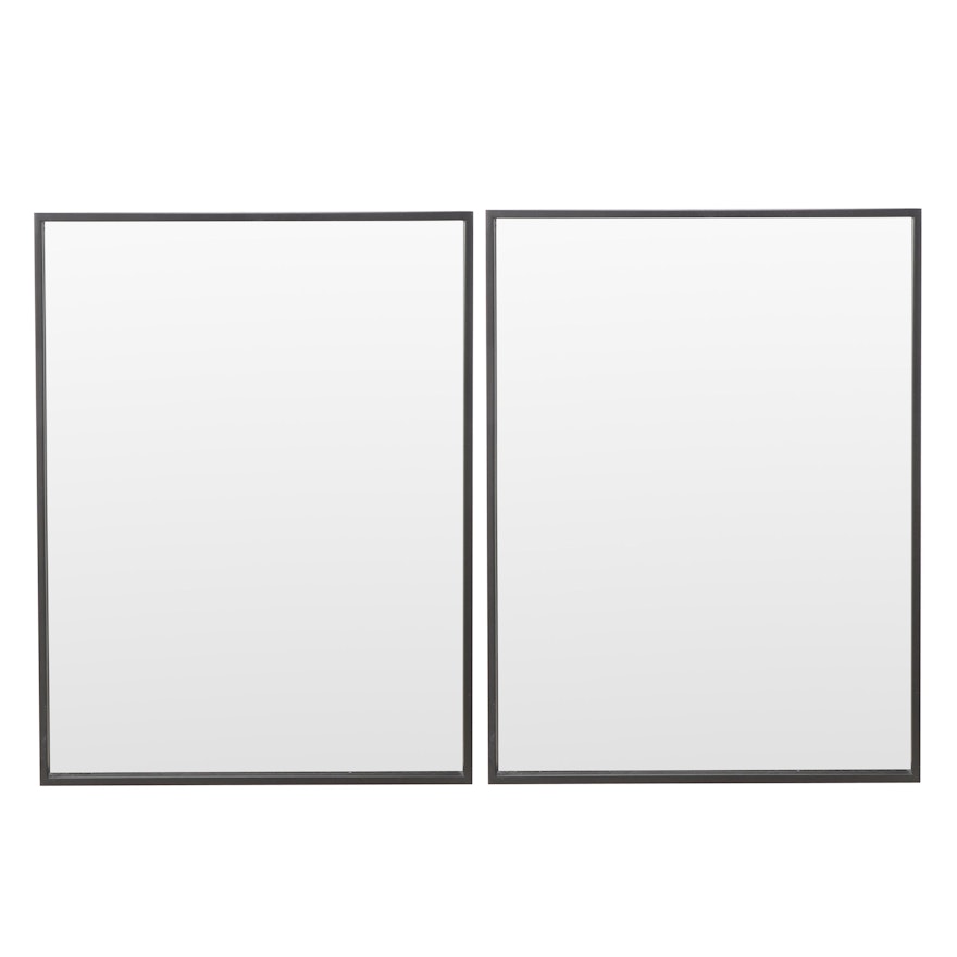 Two Rectangular Vanity Mirrors in Black