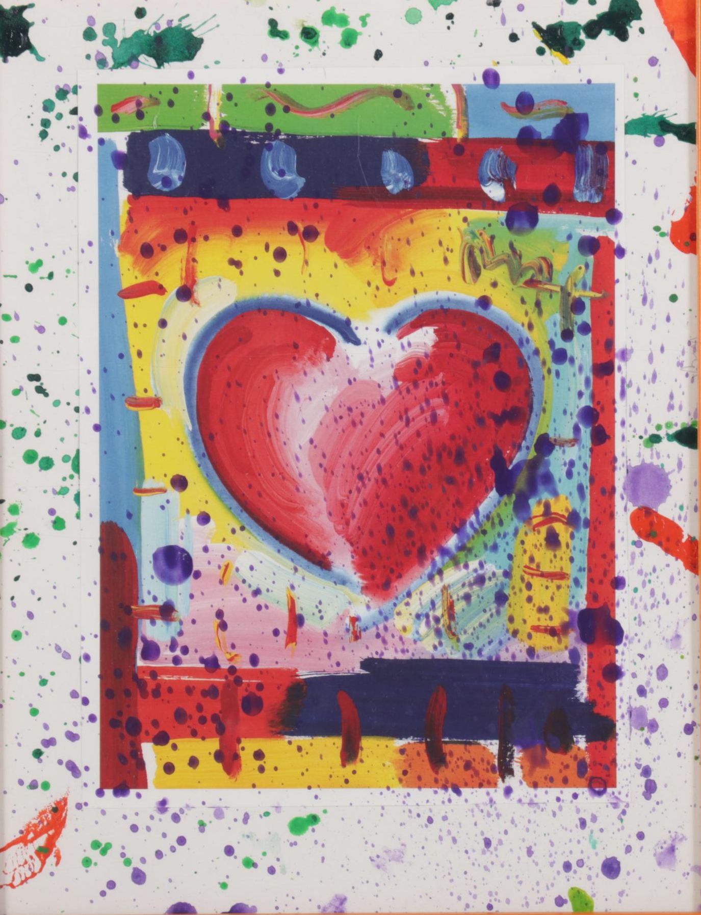 Embellished Offset Lithograph After Peter Max "Valentine"