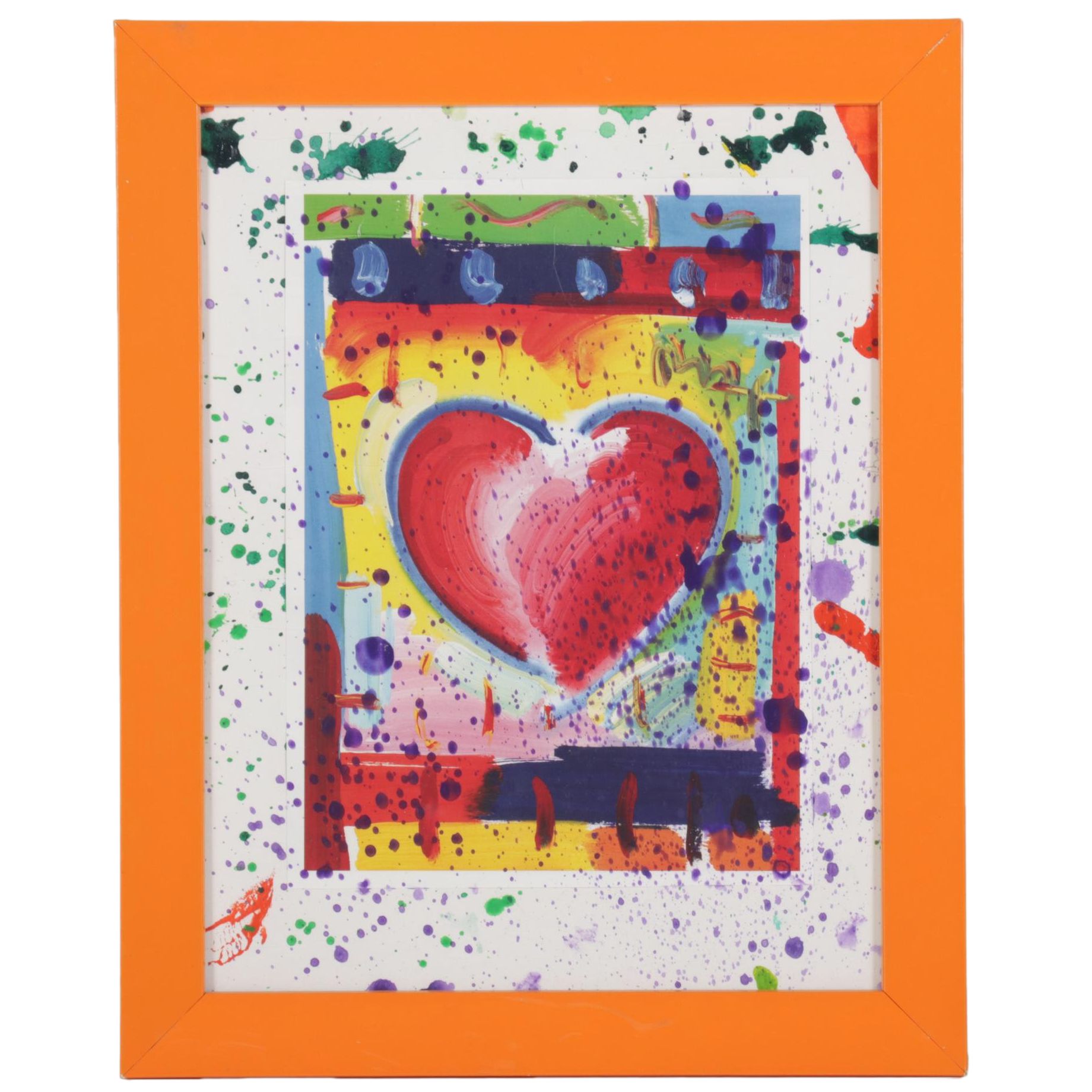 Embellished Offset Lithograph After Peter Max "Valentine"
