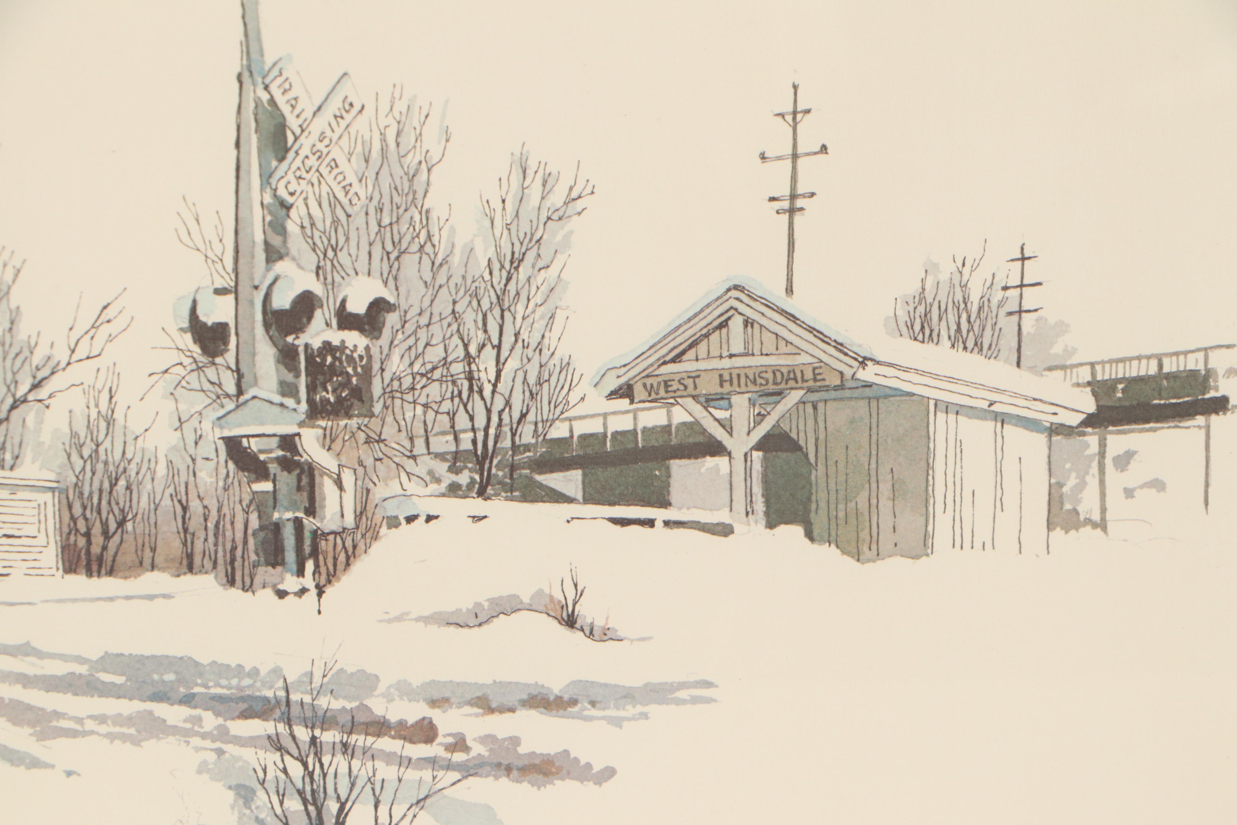 Albert Hollenbeck Offset Lithograph "Running Late"