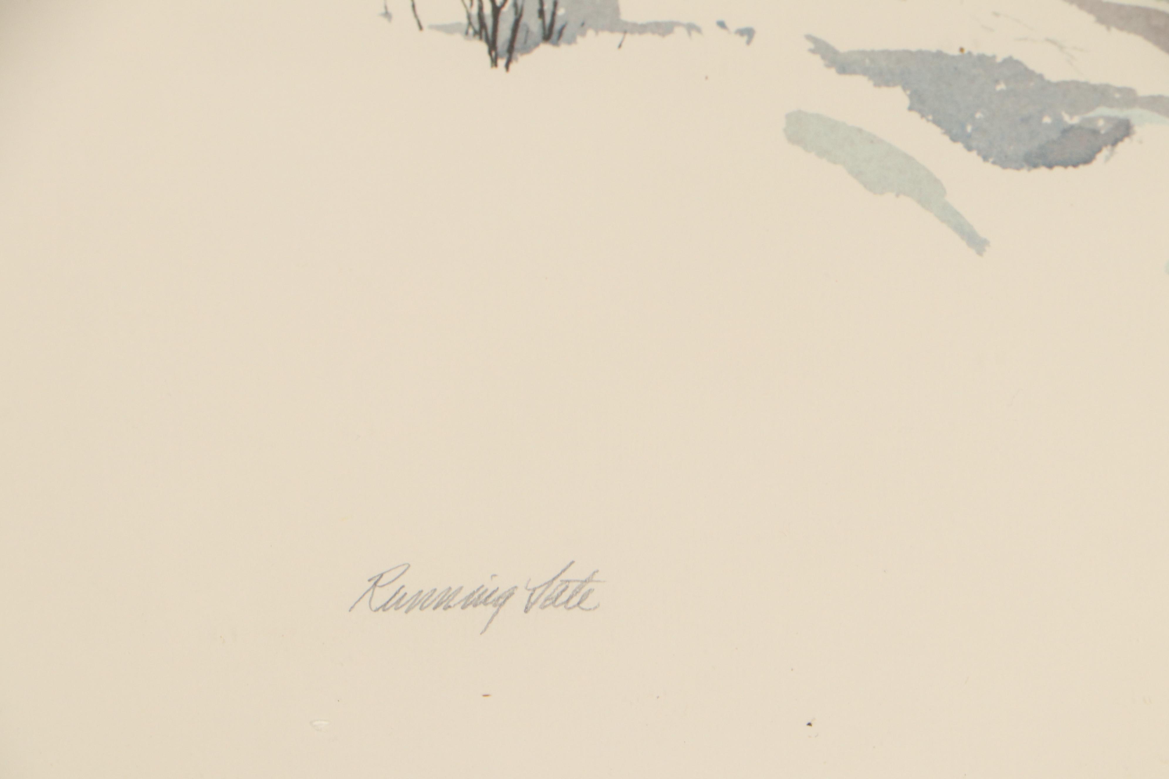 Albert Hollenbeck Offset Lithograph "Running Late"