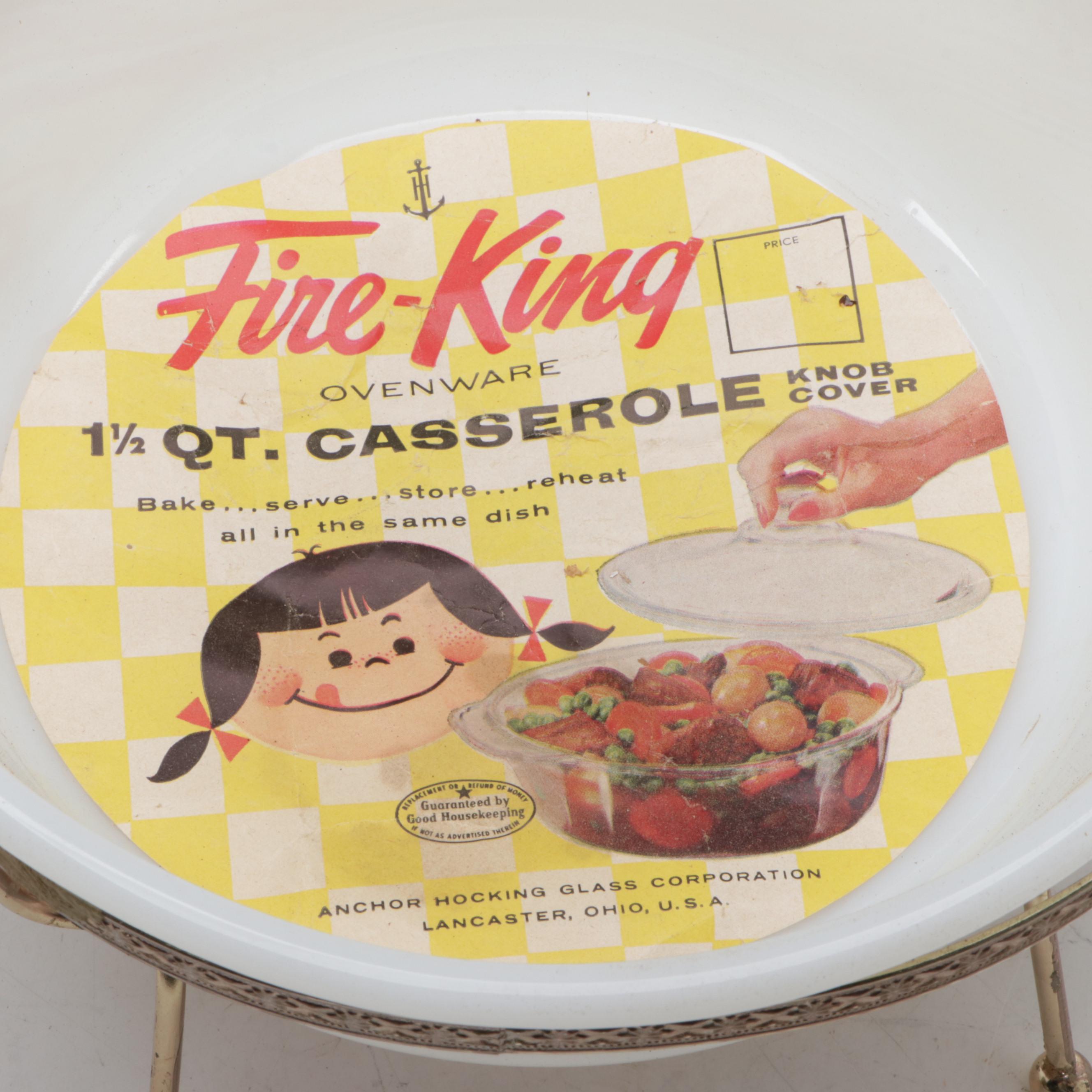 Pyrex "Forest Fancies" Nesting Bowls with Other Pyrex and Fire King Serveware