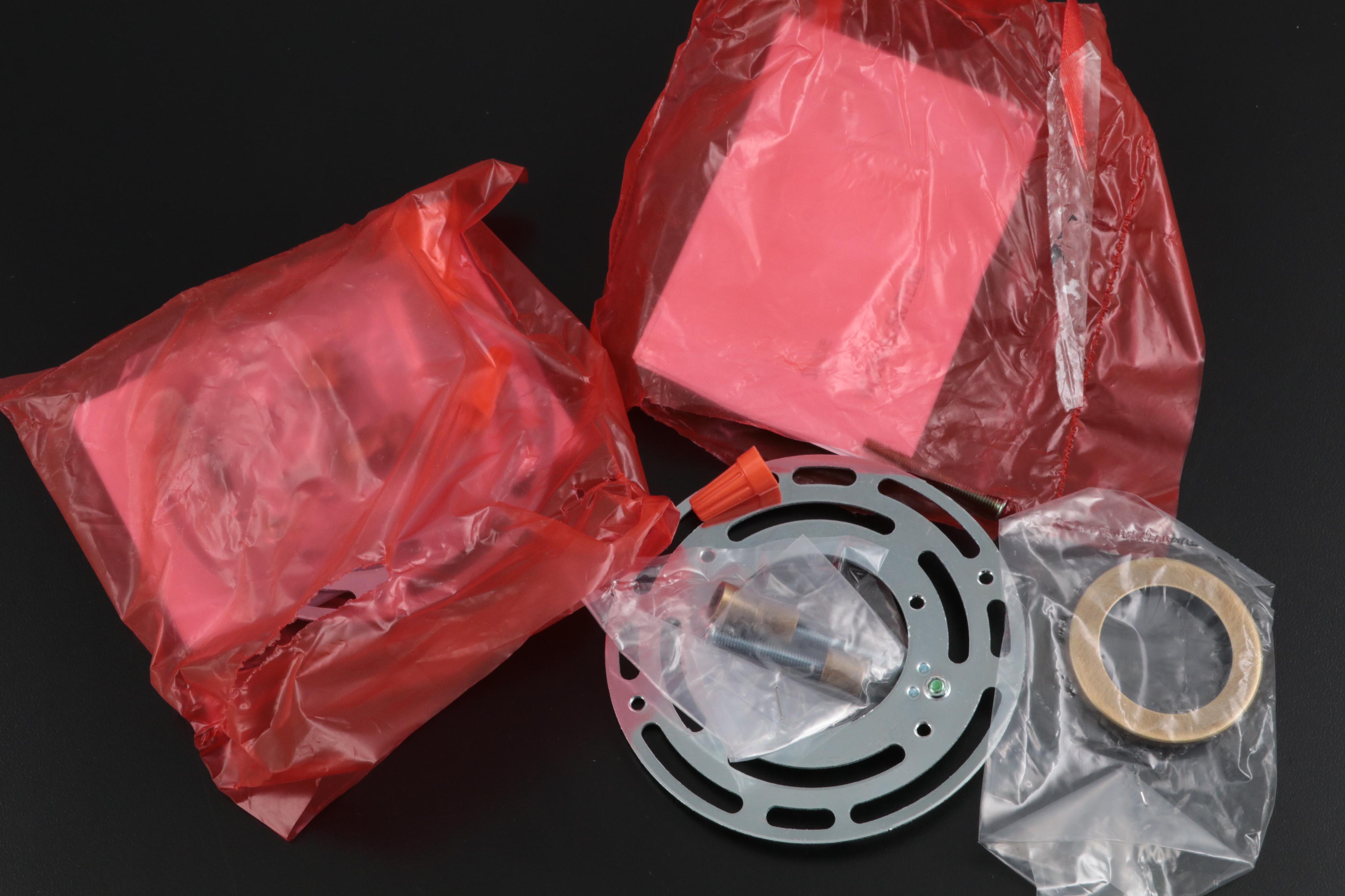 Pair of Ferguson Contemporary Bathroom Glass and Aged Brass Wall Sconces