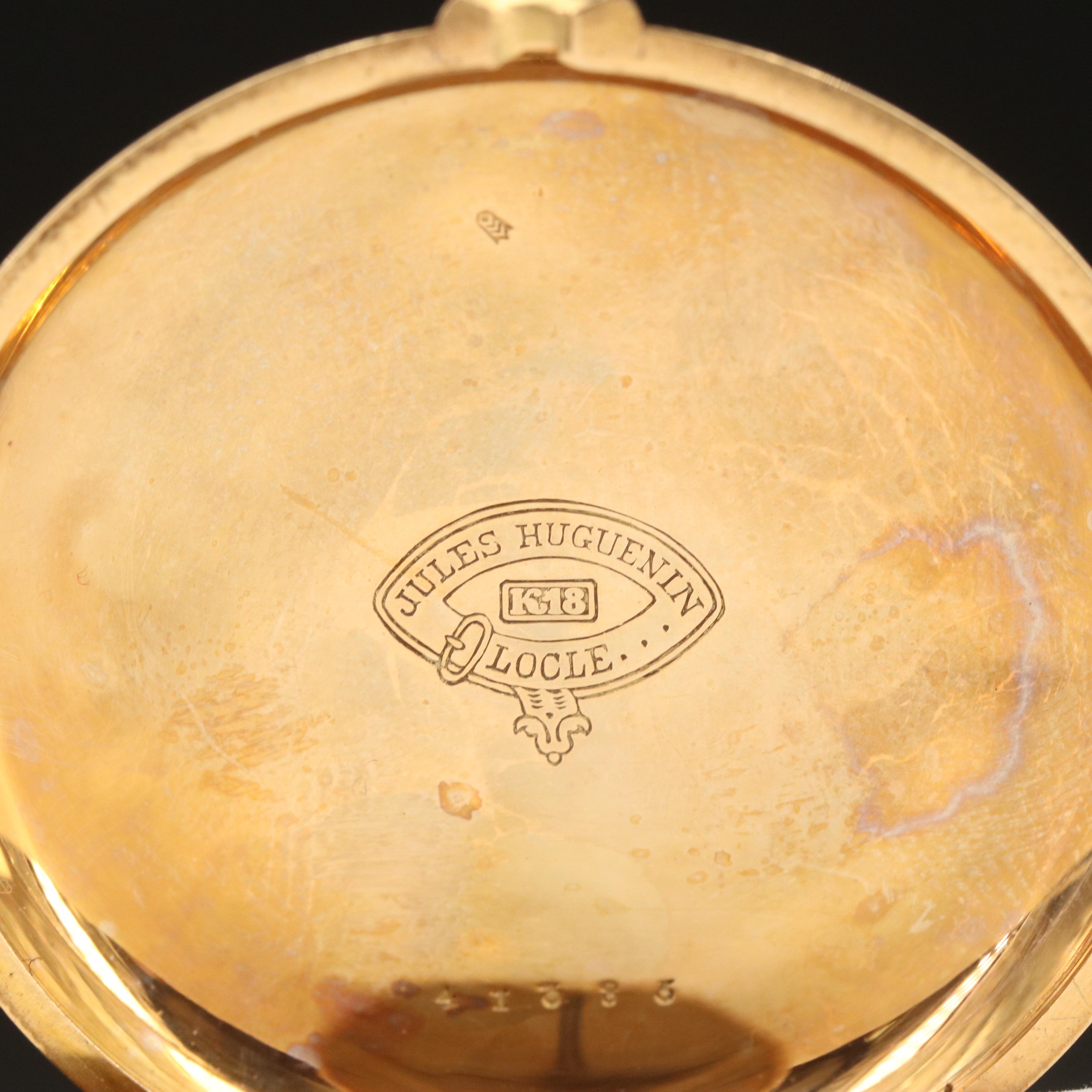 18K Jules Huguenin Hunting Case Pocket Watch