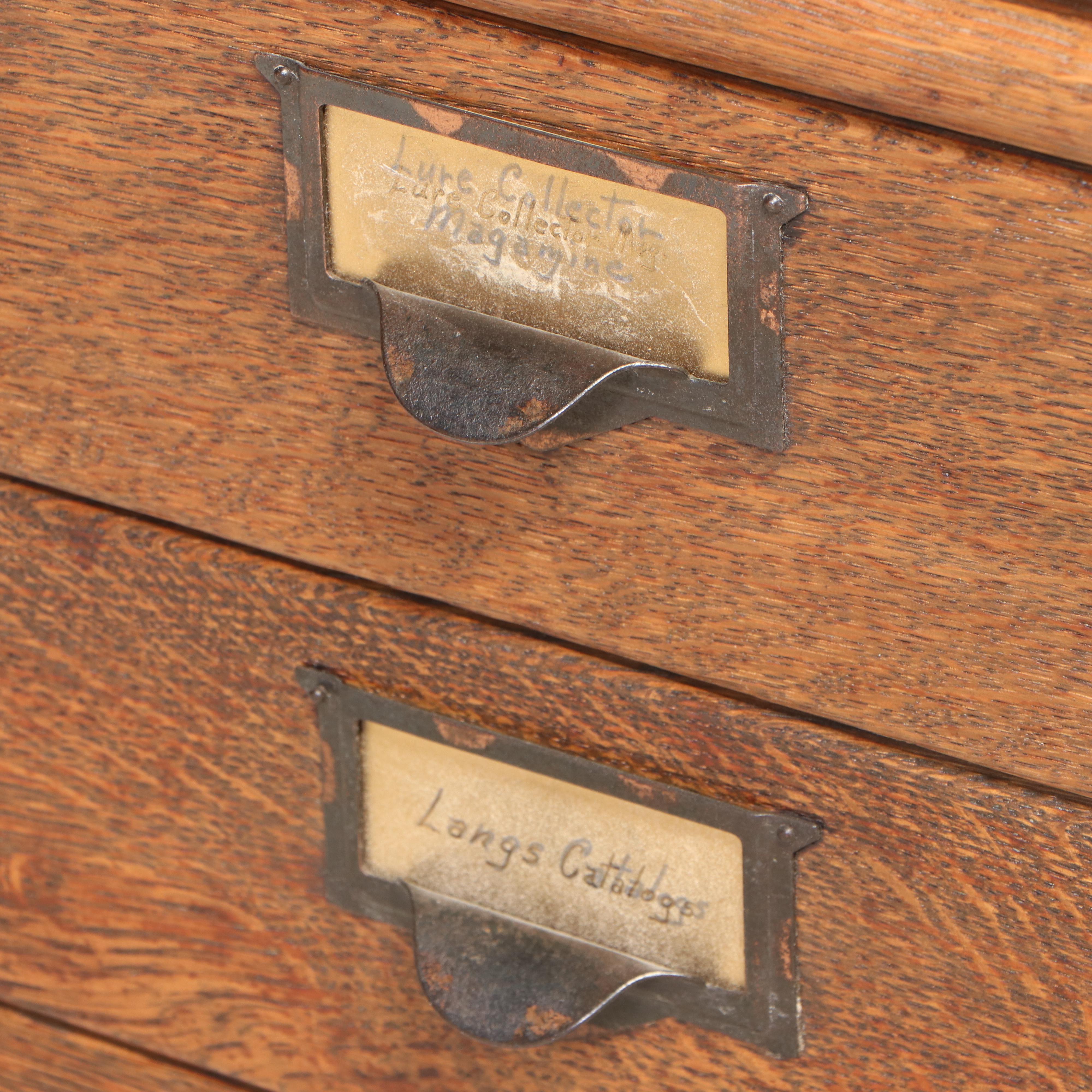 Quartersawn Oak Fifteen-Drawer Sectional File Cabinet, Early 20th Century