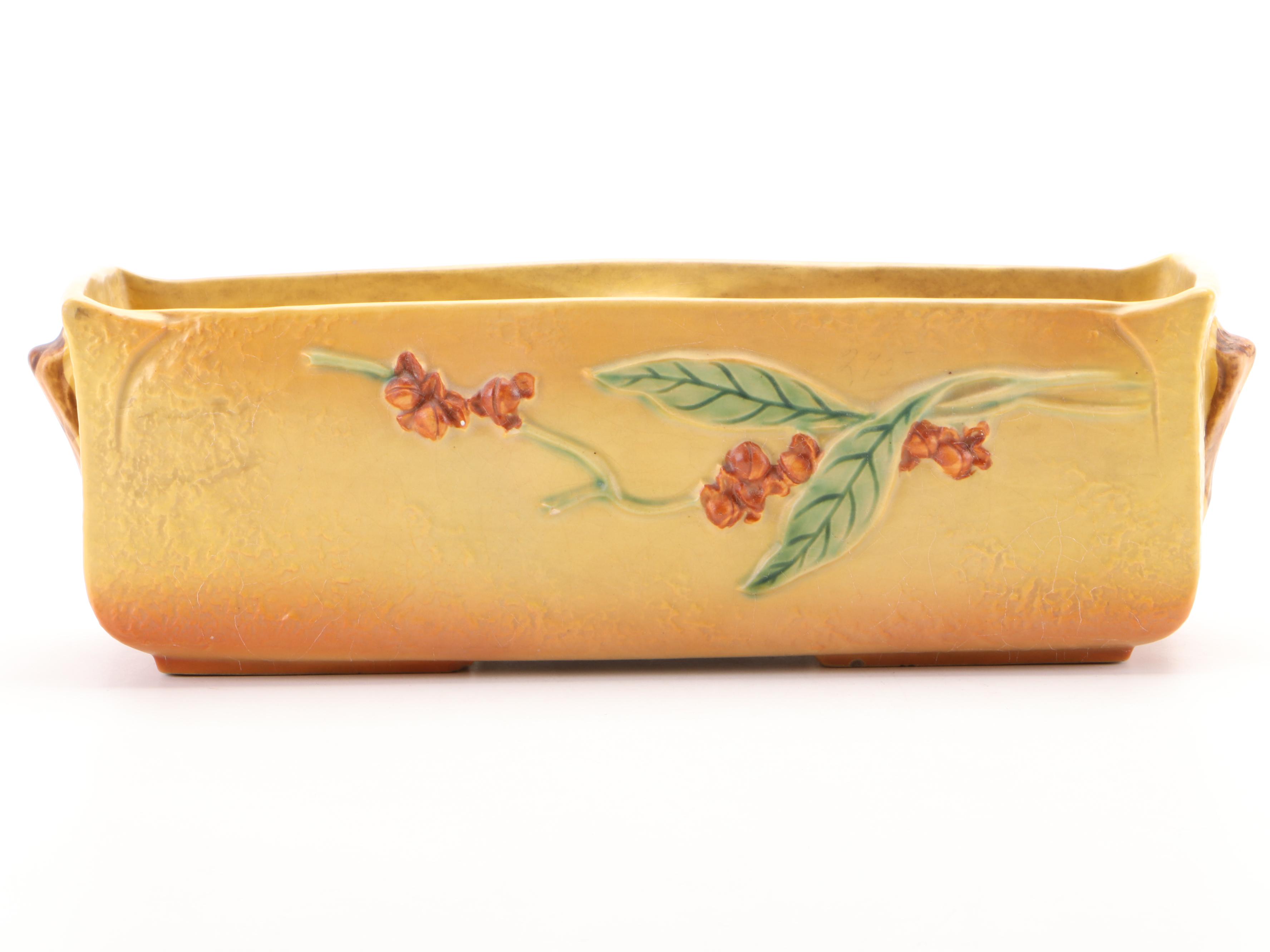 Roseville Pottery "Bittersweet" Ceramic Window Planter, Mid-20th Century