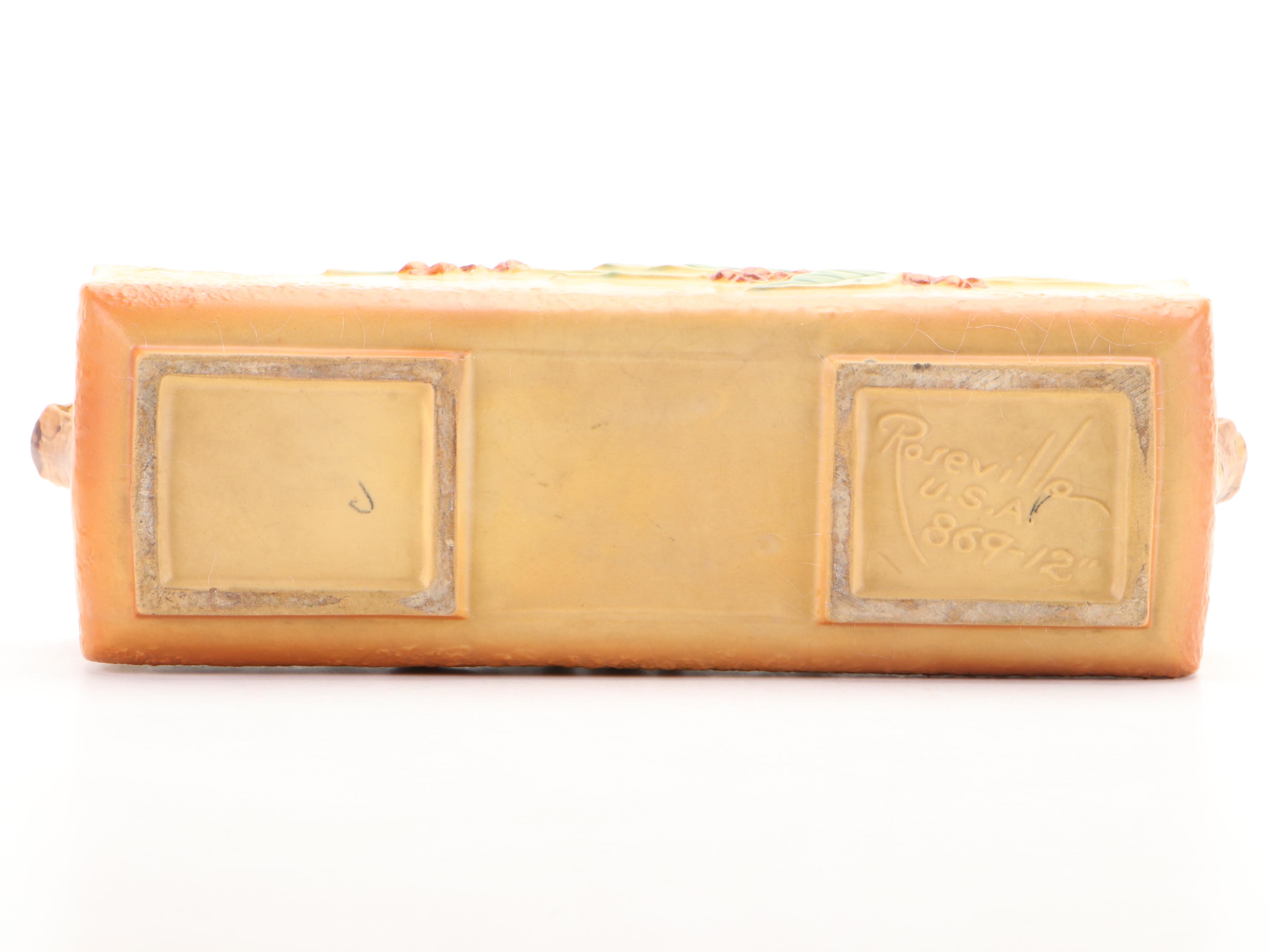 Roseville Pottery "Bittersweet" Ceramic Window Planter, Mid-20th Century