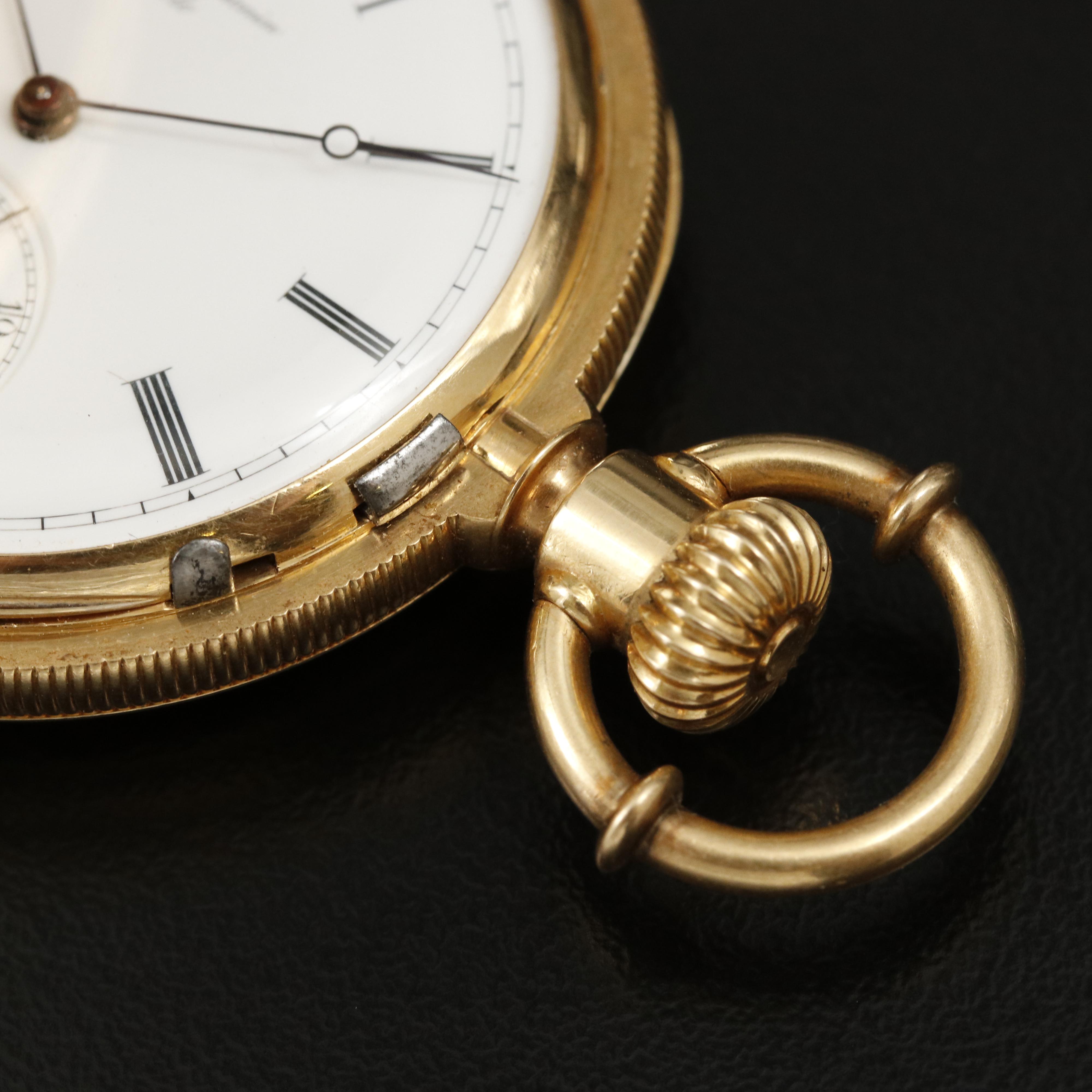 18K Jules Huguenin Hunting Case Pocket Watch