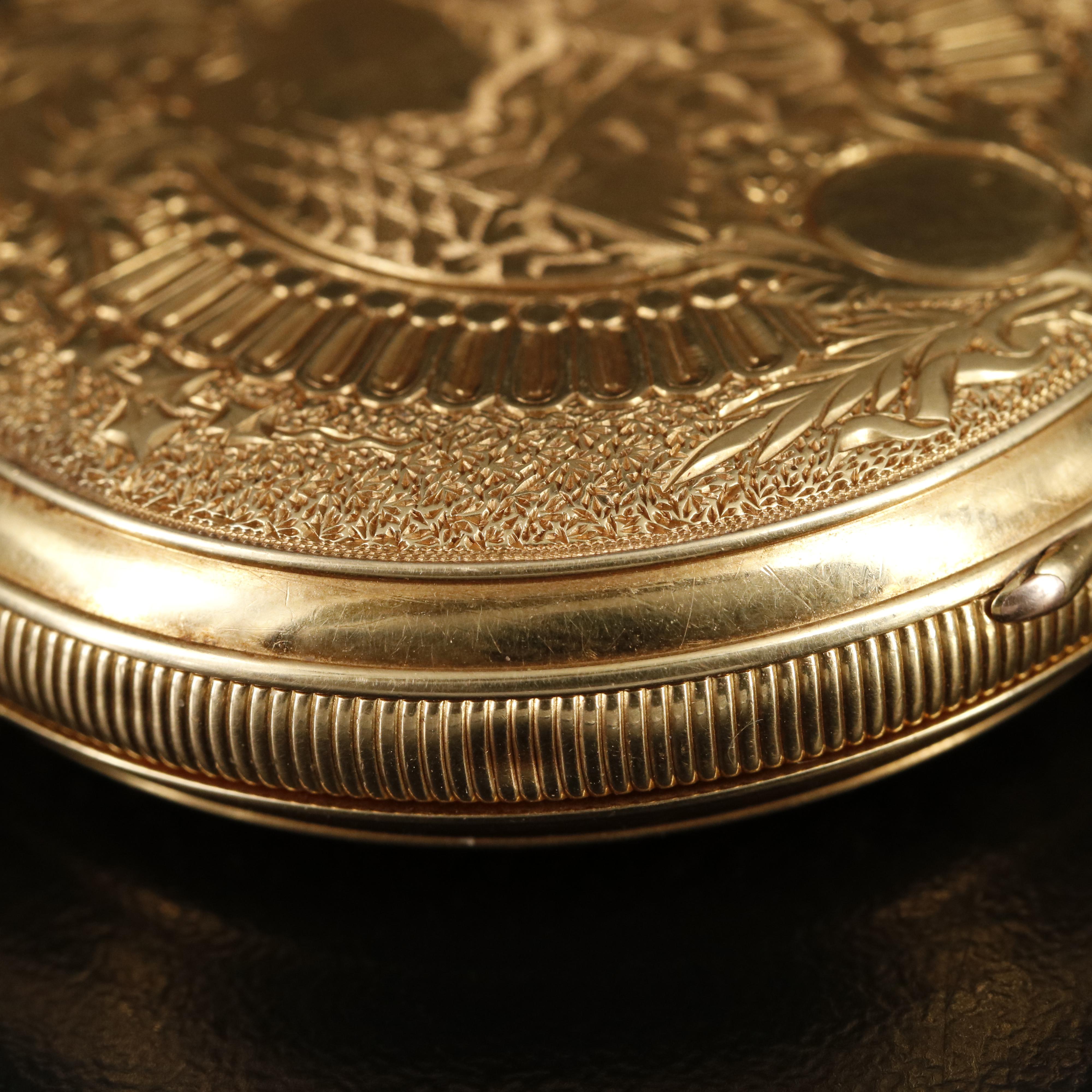 18K Jules Huguenin Hunting Case Pocket Watch