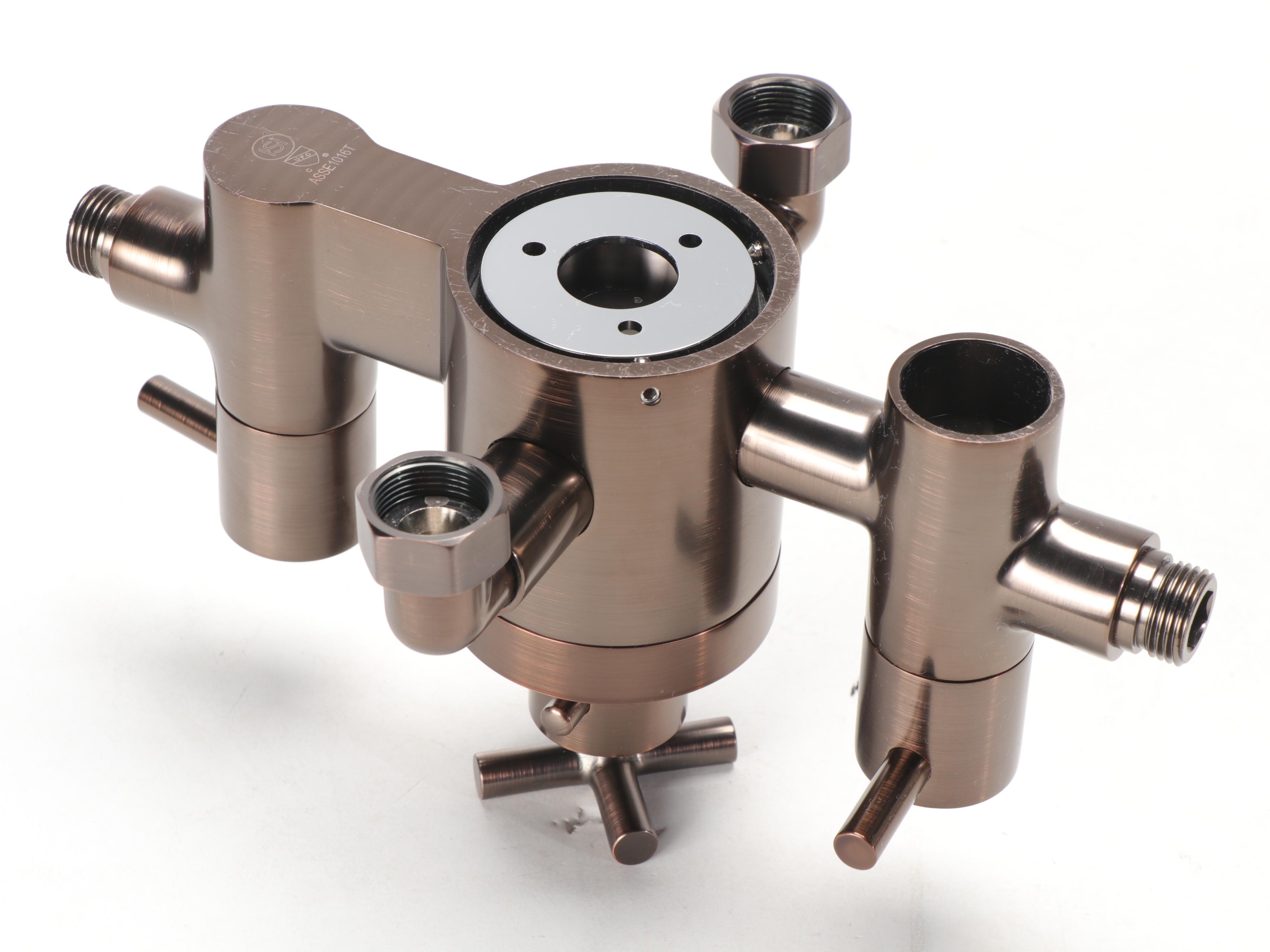 Oil Rubbed Bronze Exposed Pipe Thermostatic Shower with Hand Shower