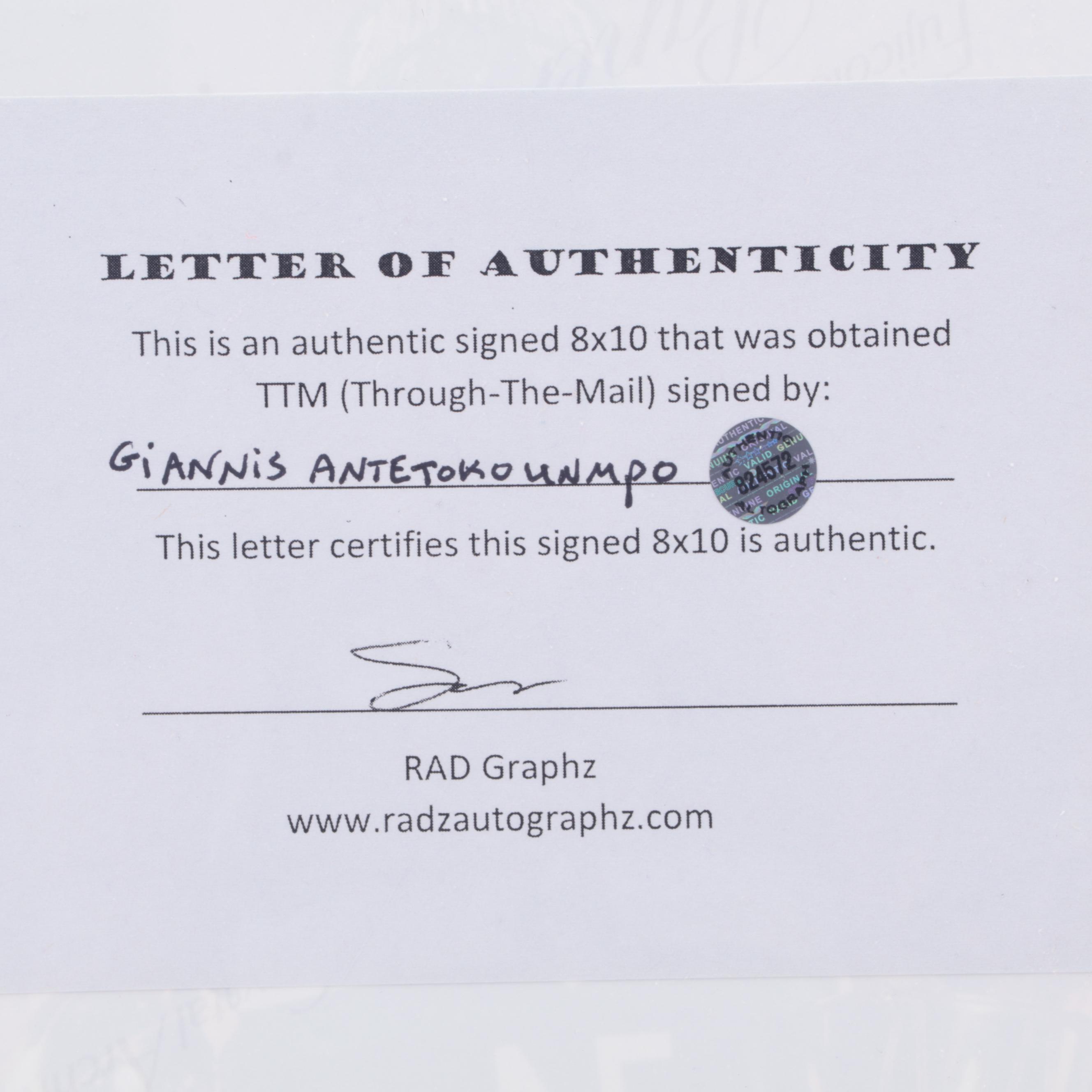 Giannis Antetokounmpo Milwaukee Bucks Signed 2021 Finals Trophies Giclée Print