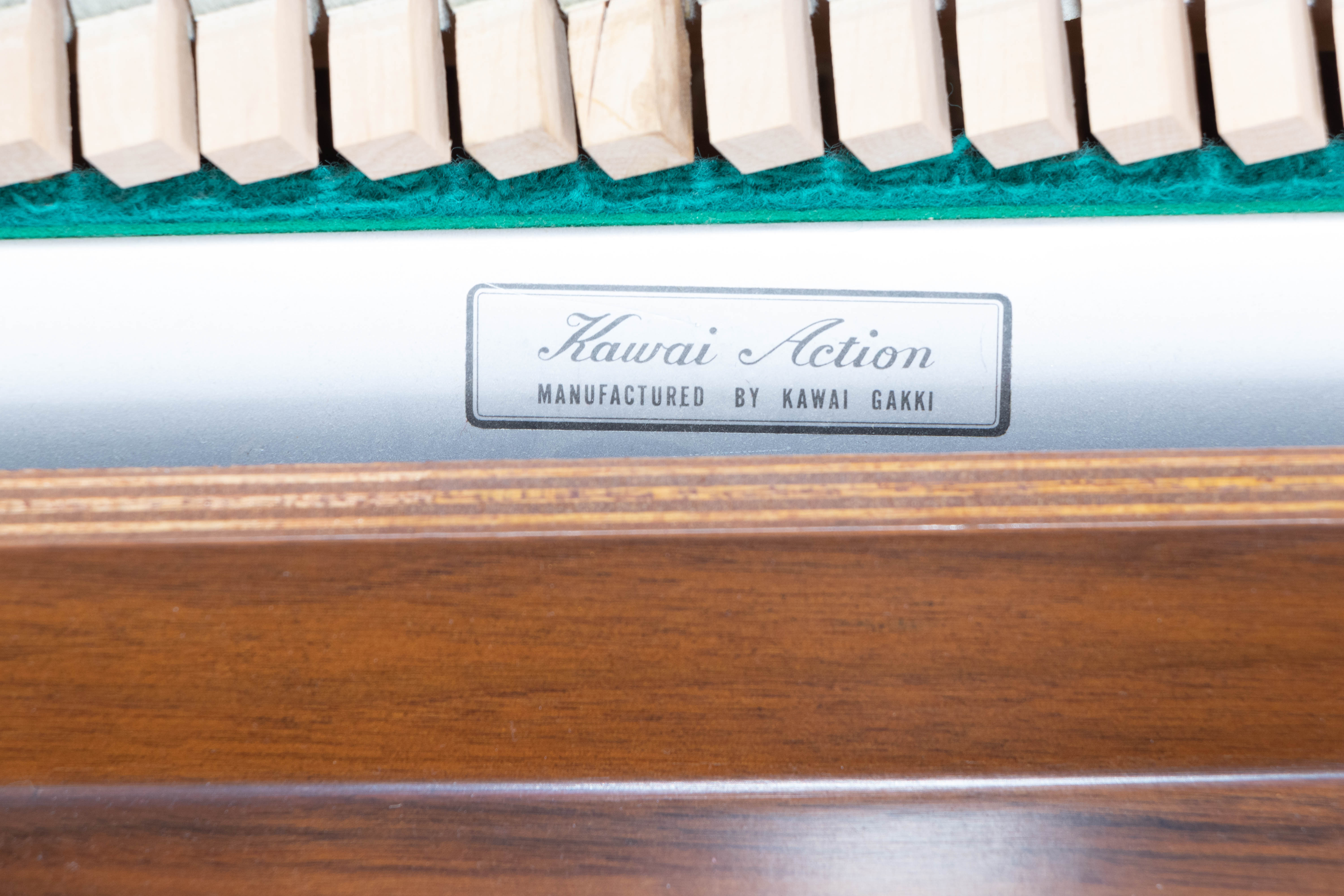 Kawai Walnut Upright Piano and Matching Piano Bench, 1969