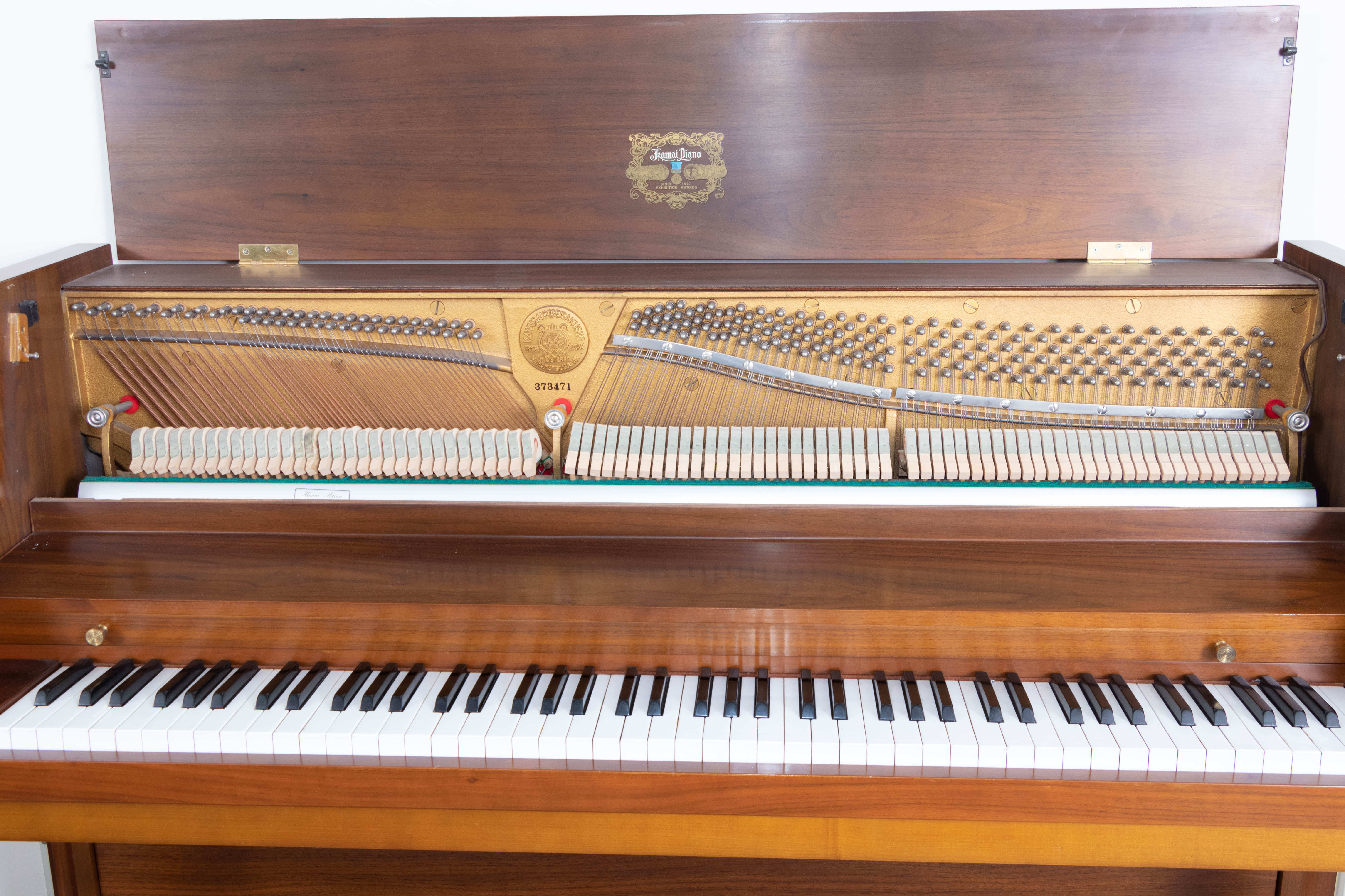Kawai Walnut Upright Piano and Matching Piano Bench, 1969