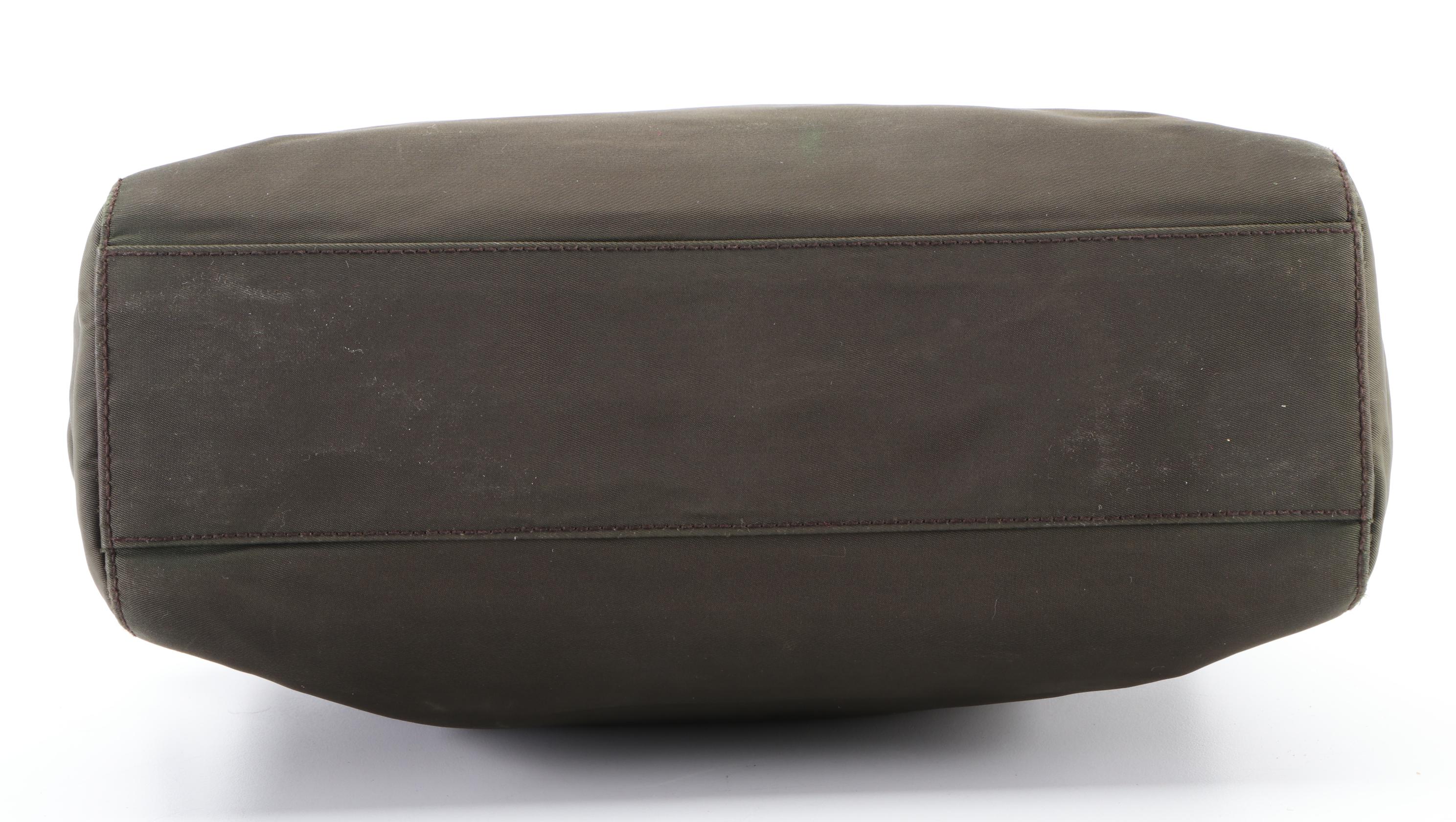 Prada Two-Way Bag B8898 in Dark Olive Green Tessuto Nastro