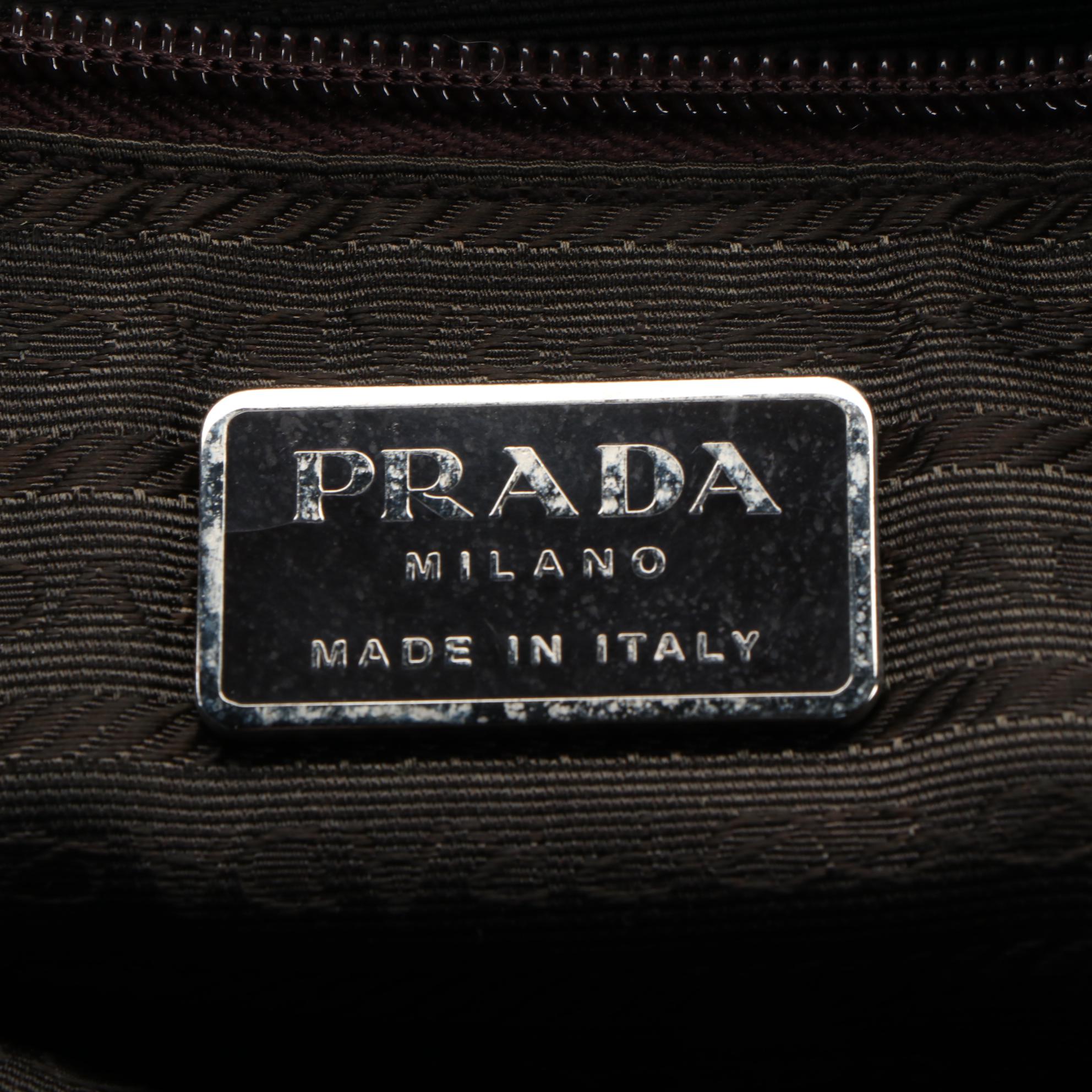 Prada Two-Way Bag B8898 in Dark Olive Green Tessuto Nastro