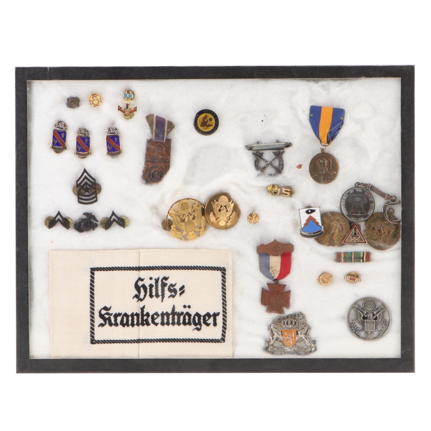U.S. Military Insignia, Medals, Pins, and WWII German Medic Armband