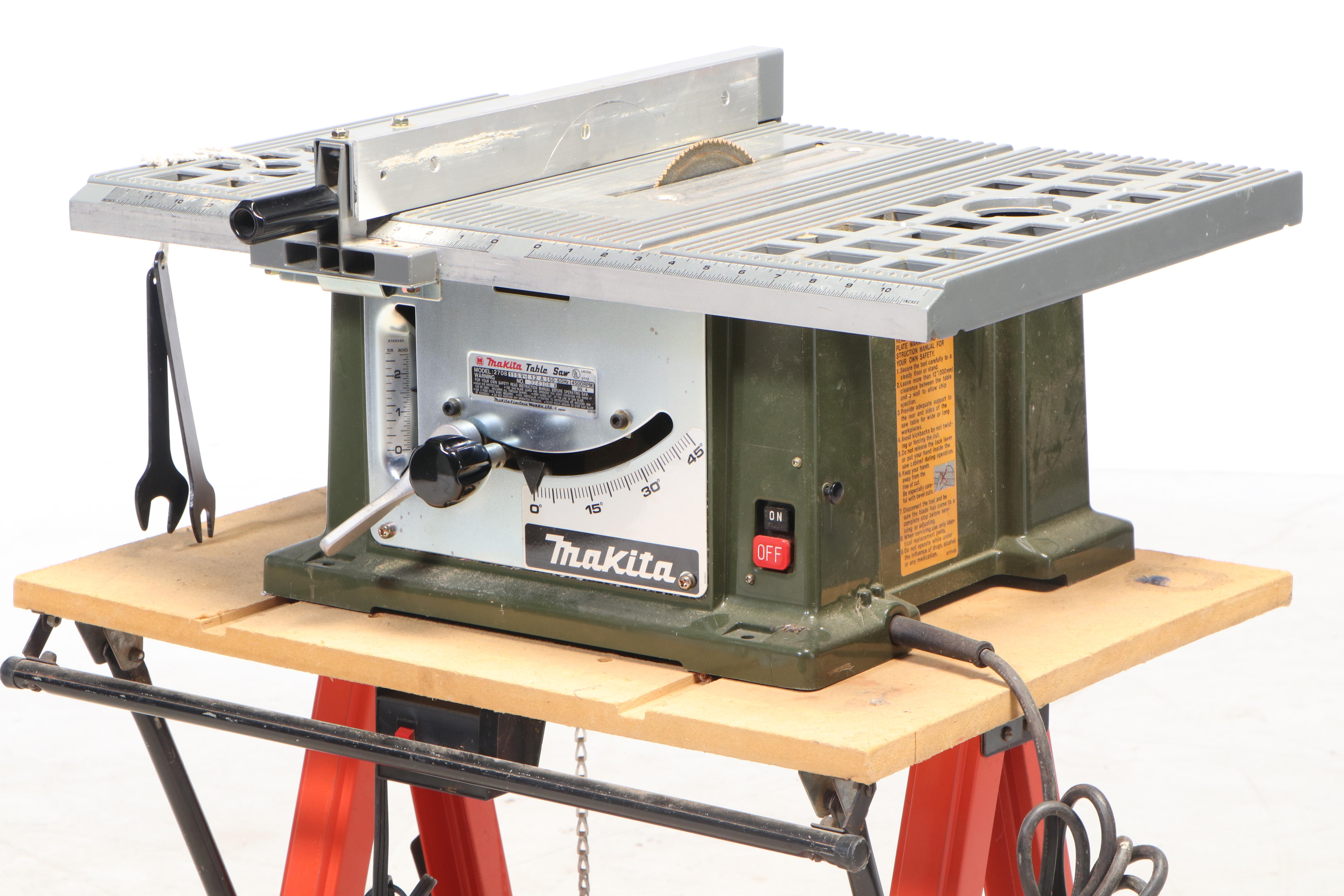 Makita Table Saw with Hirsh Saw Table Workbench